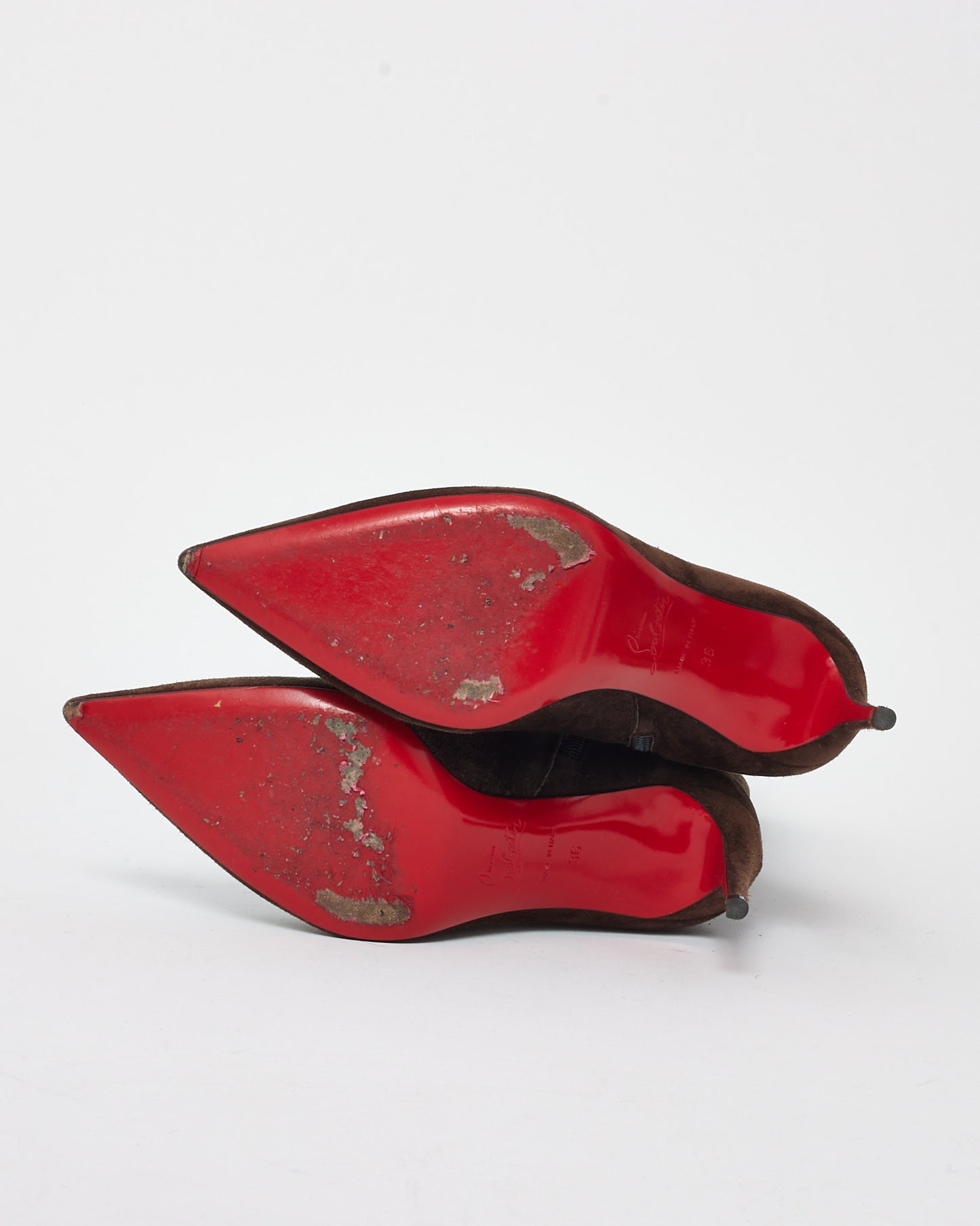 Christian Louboutin Brown Suede Kate 85mm Knee-High Boots - 36