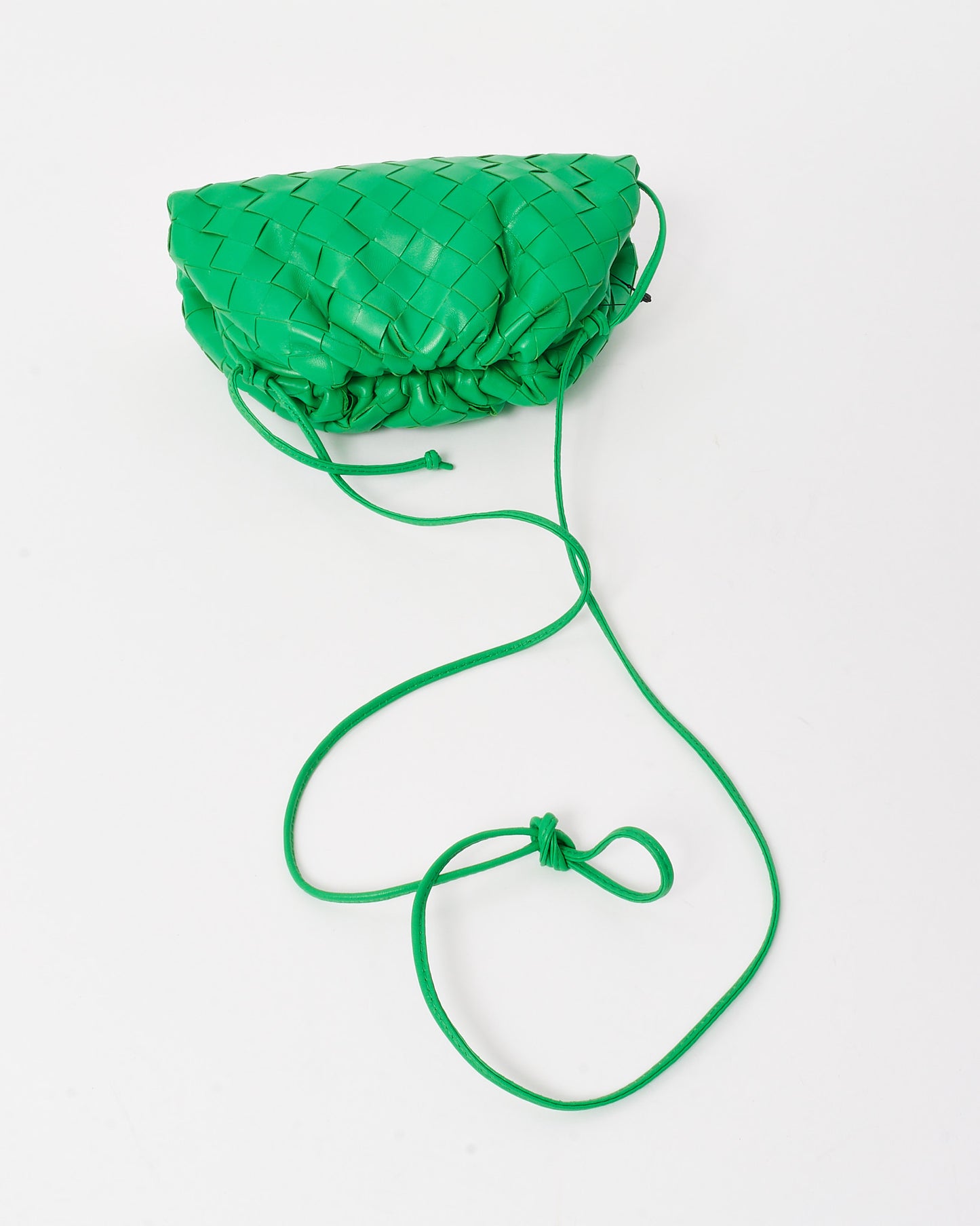 Bottega Veneta Parakeet Green Intrecciato Leather Mini Pouch