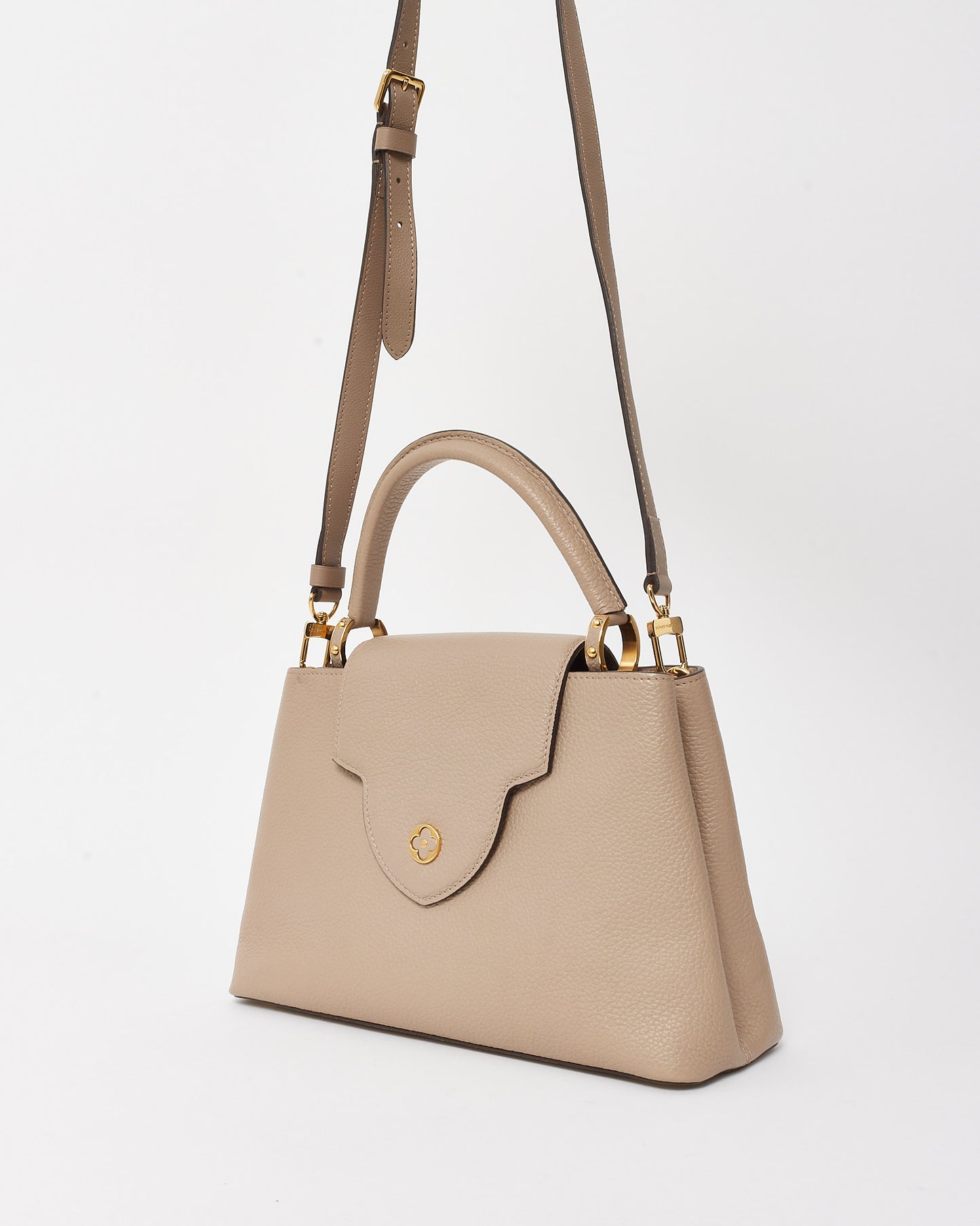 Louis Vuitton Beige Taurillon Leather Capucines MM Bag
