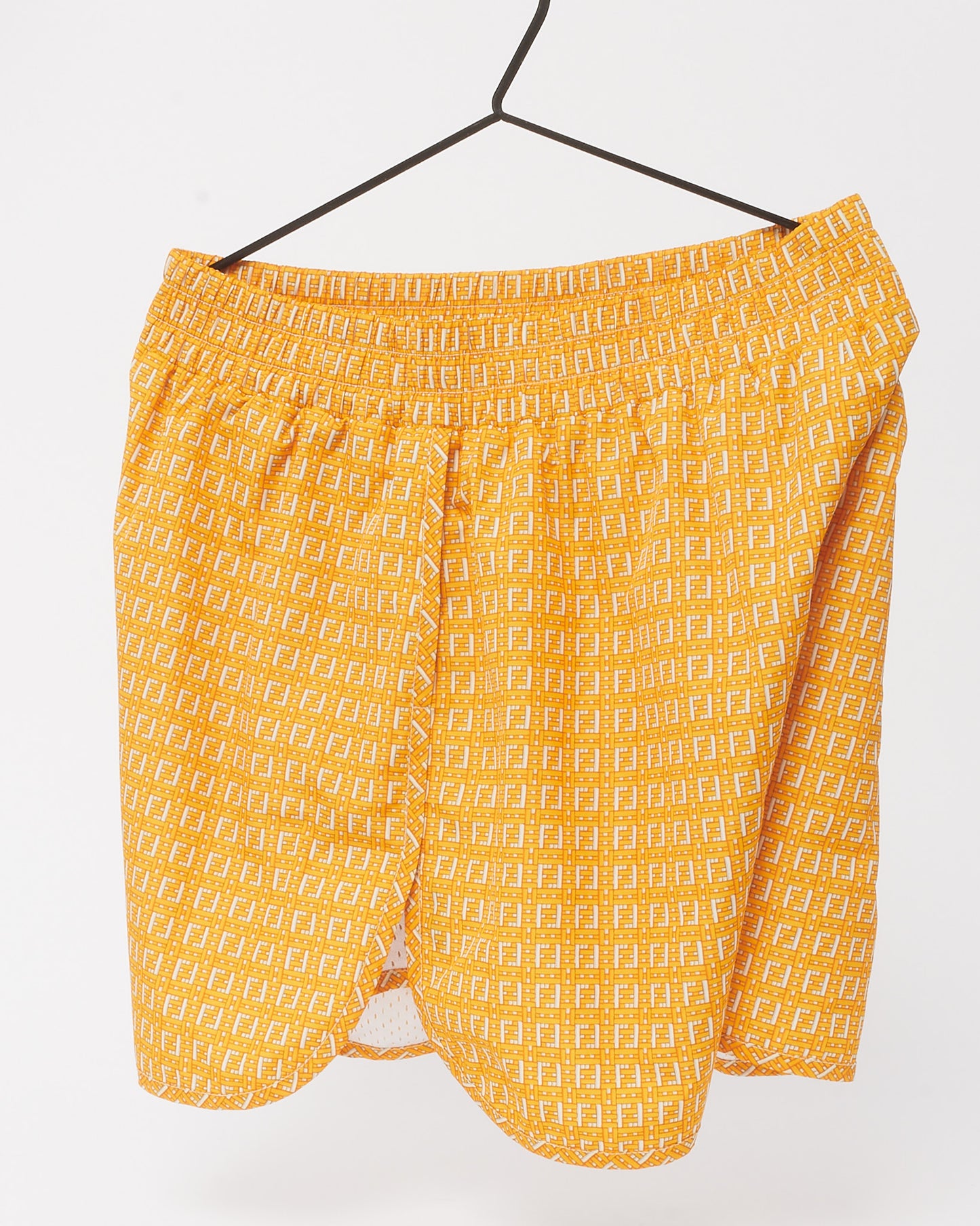 Fendi Orange Forever Fendi Woven FF Zucca Logo Print Nylon Shorts - L