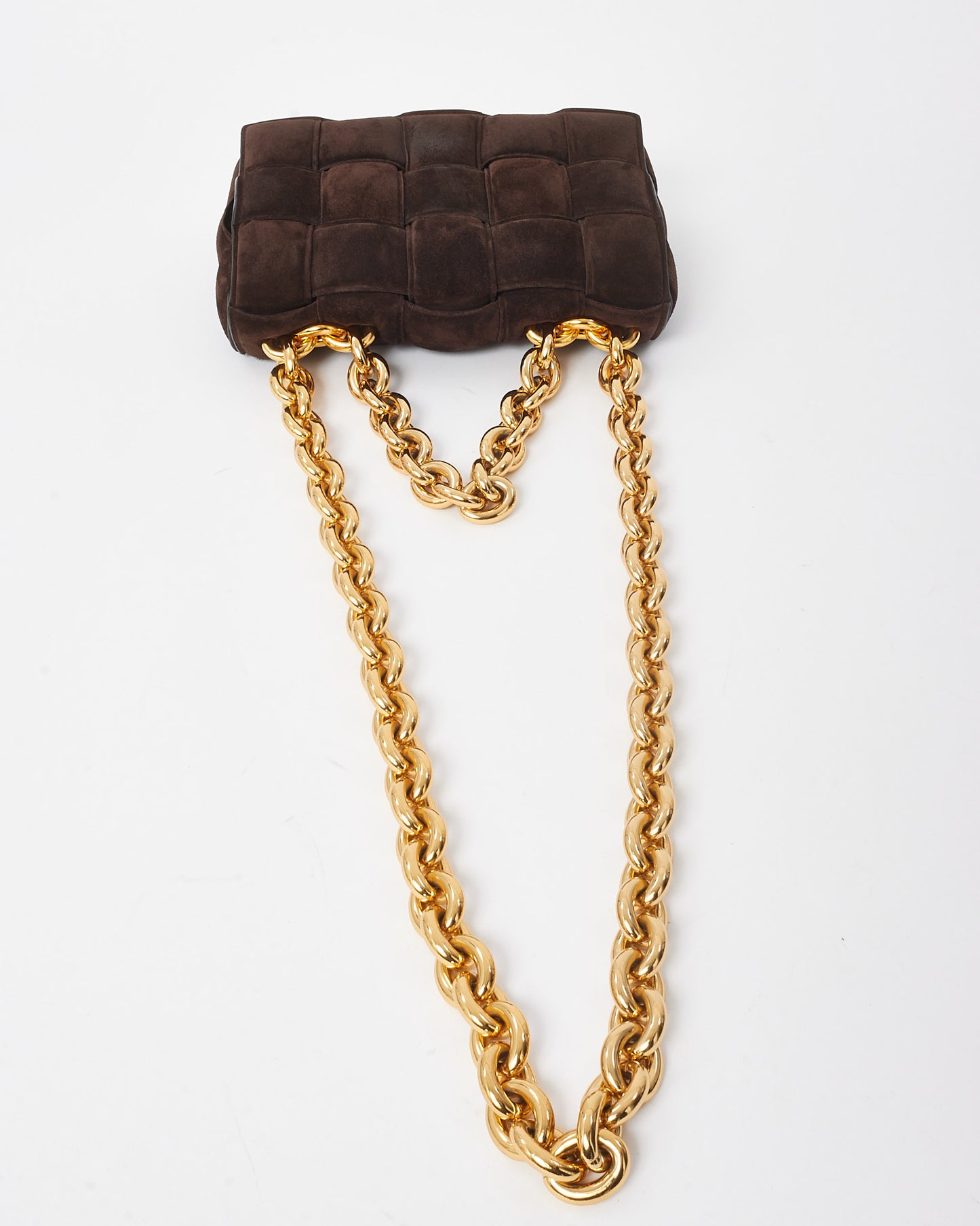 Bottega Veneta Brown Suede The Chain Cassette Shoulder Bag