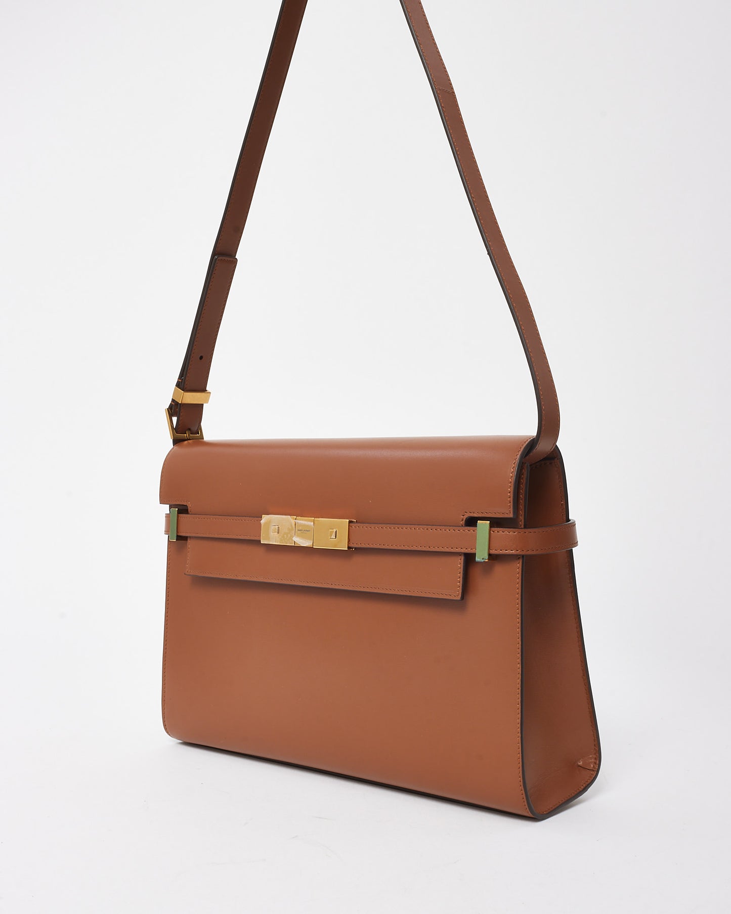 Saint Laurent Cognac Brown Smooth Calfskin Leather Medium Manhattan Shoulder Bag