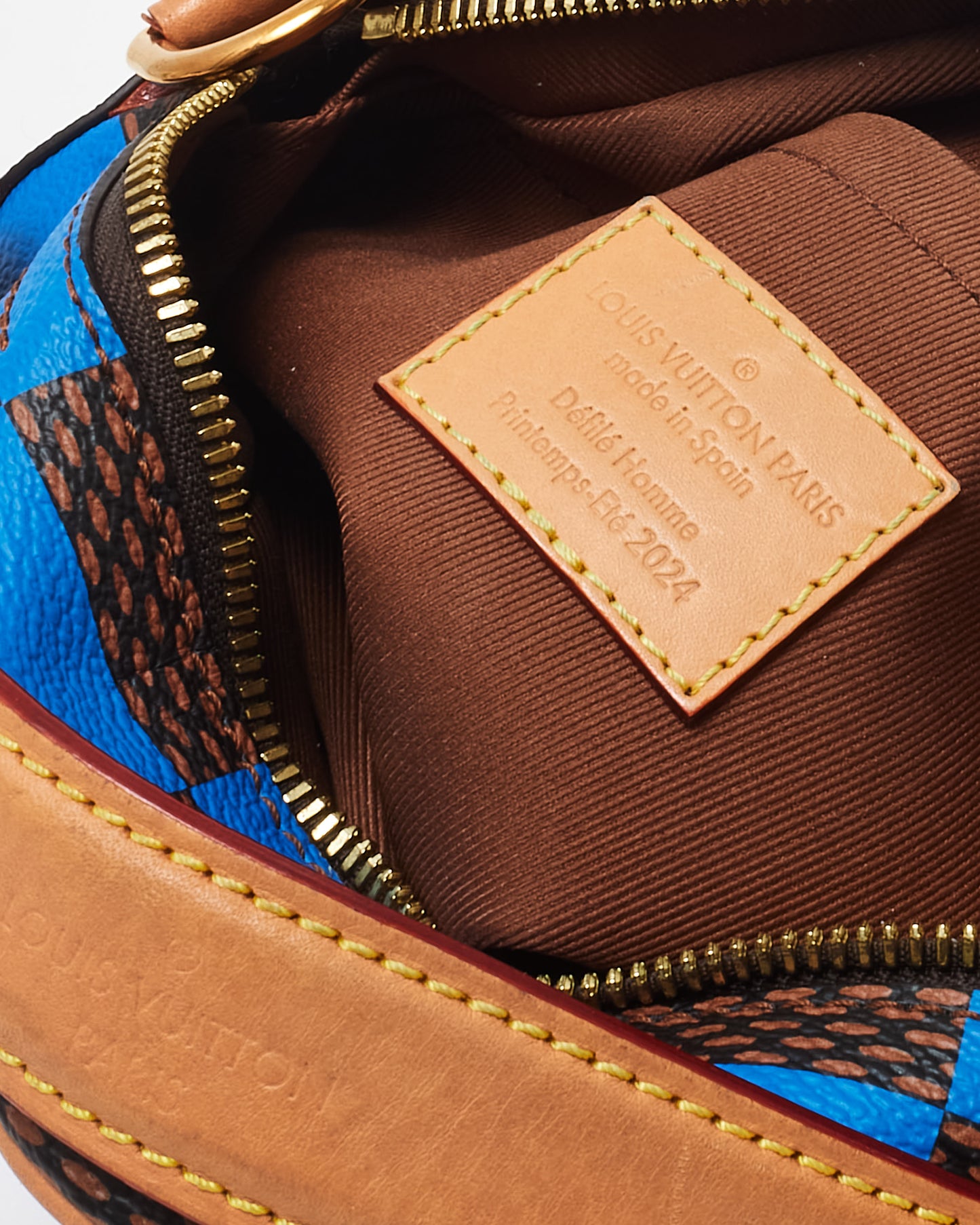 Louis Vuitton Blue & Coated Canvas Chess Messenger Crossbody Bag - Défilé Homme P/É24