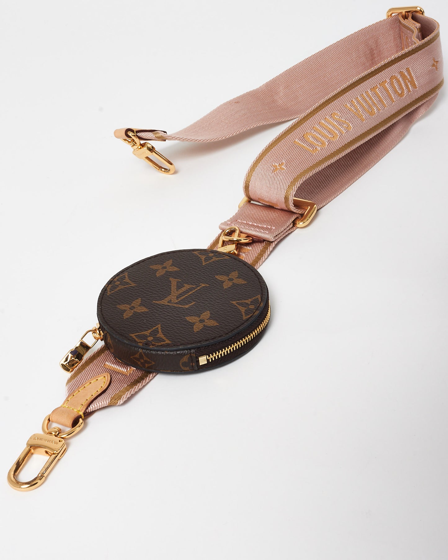 Louis Vuitton Monogram Coated Canvas & Pink Strap Multi Pochette Bag