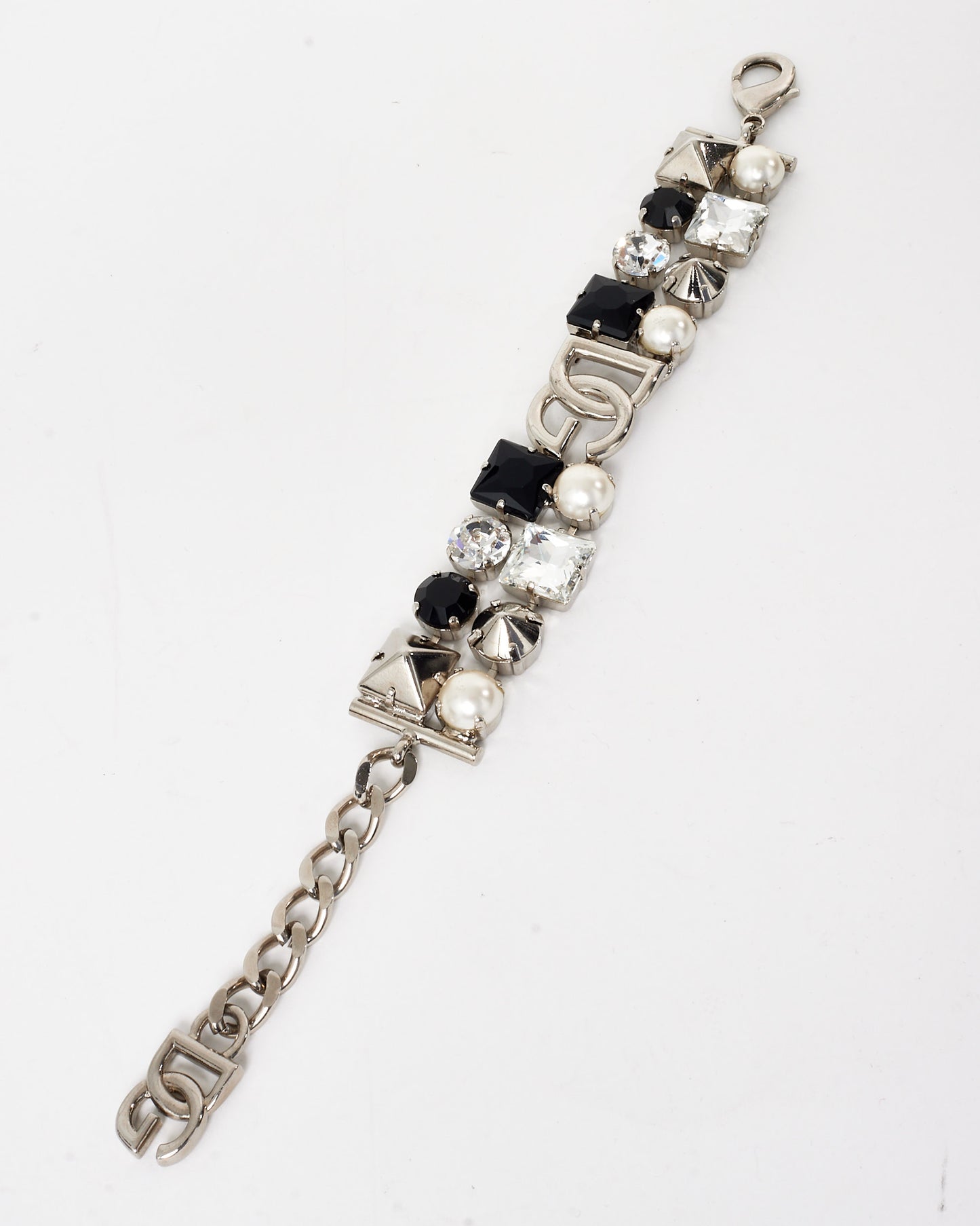 Dolce & Gabbana Black Crystal Logo Bracelet