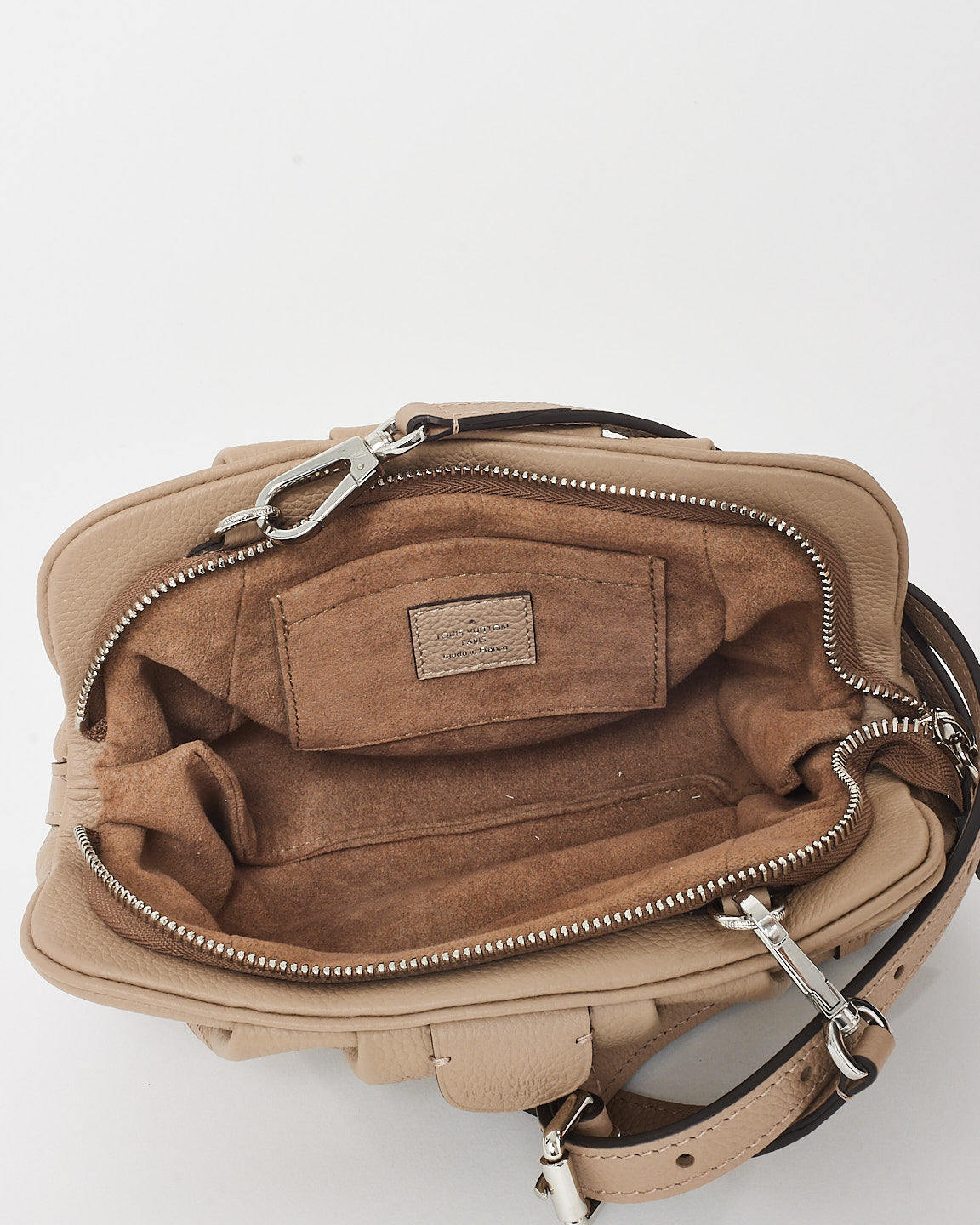 Louis Vuitton Taupe Mahina Leather Mini Scala Pouch