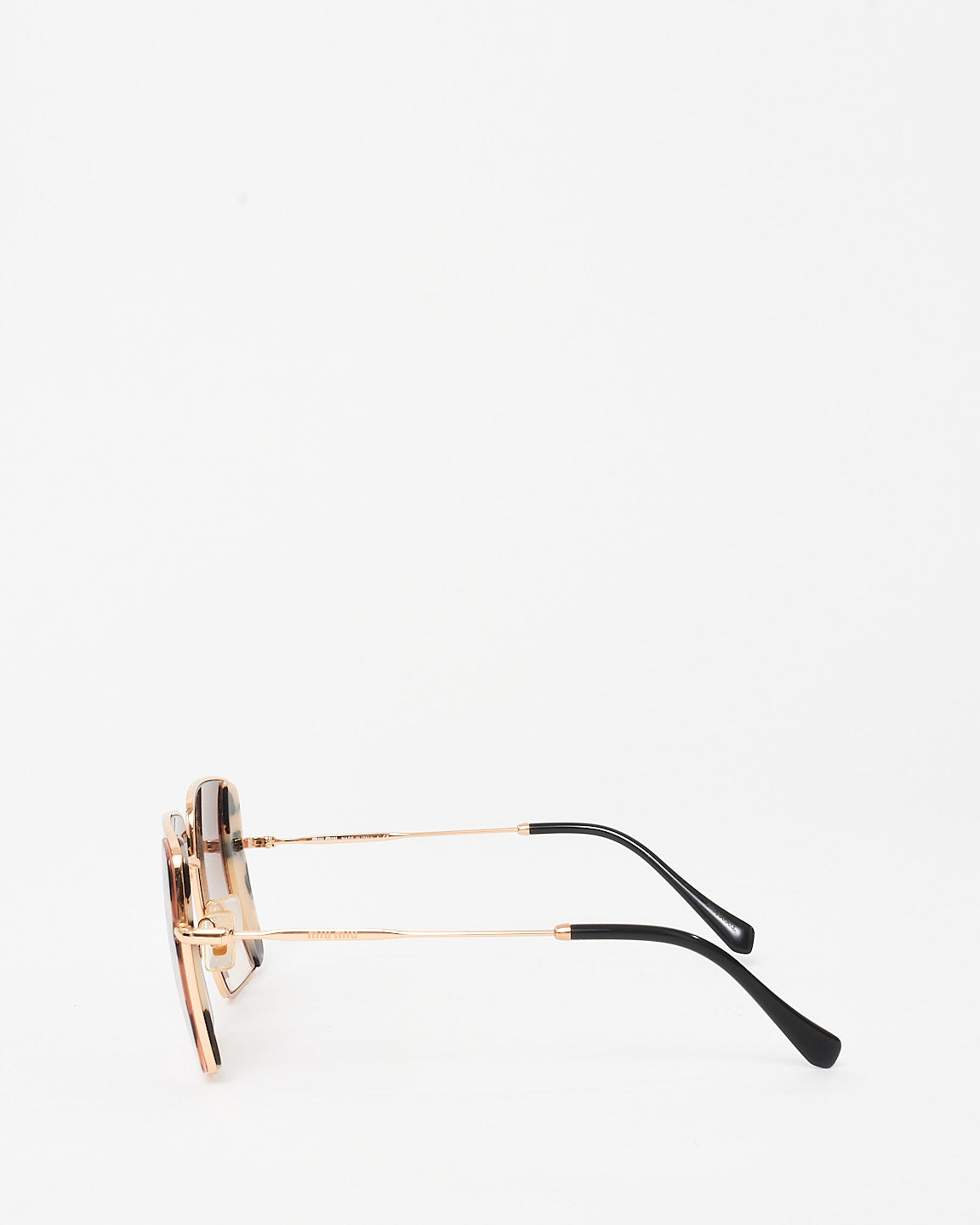 Miu Miu Rose Gold & Light Tortoise 07D-0A6 Oversize Square Sunglasses