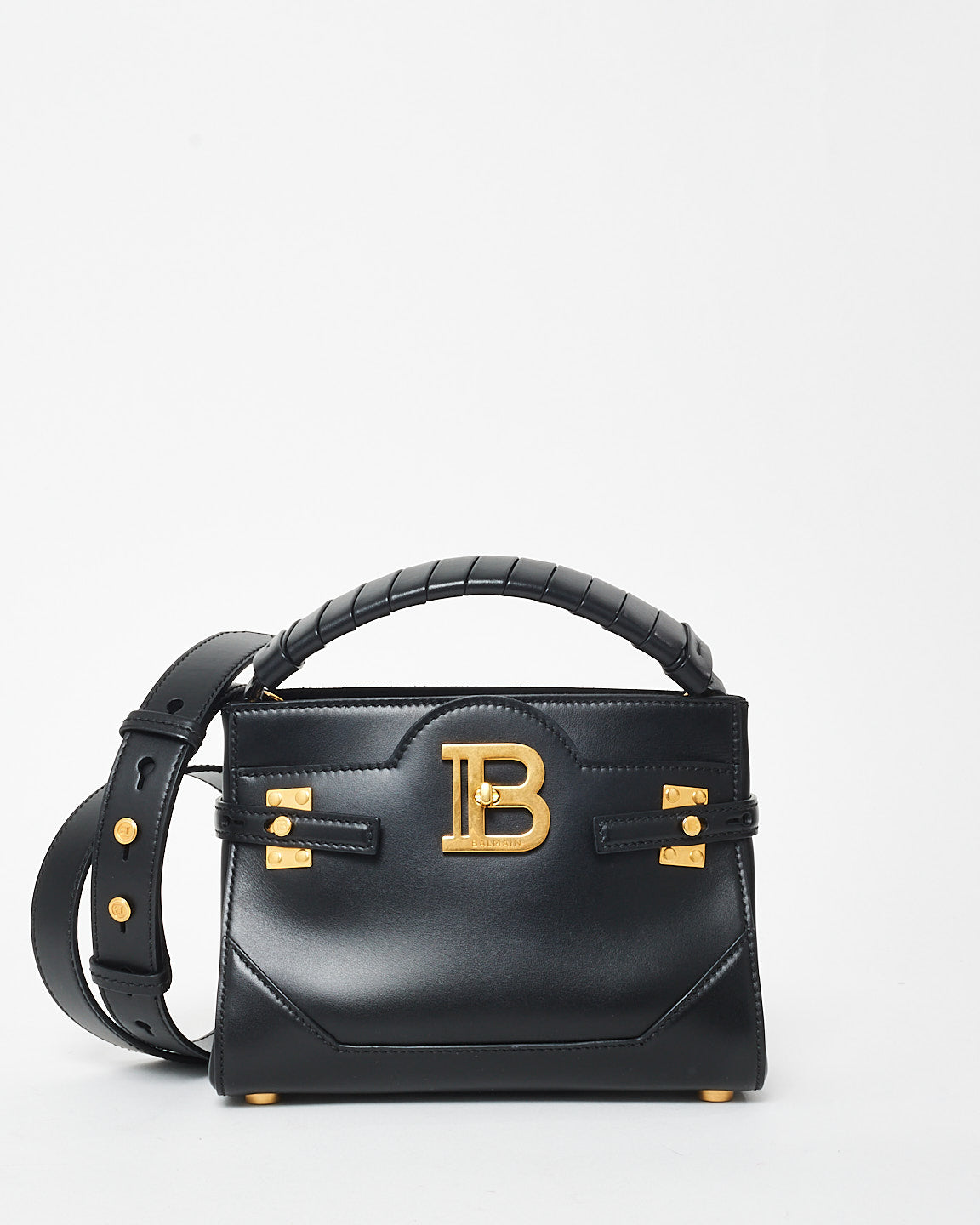 Buy Balmain Black Leather Mini B Buzz 22 Leather Tote Bag