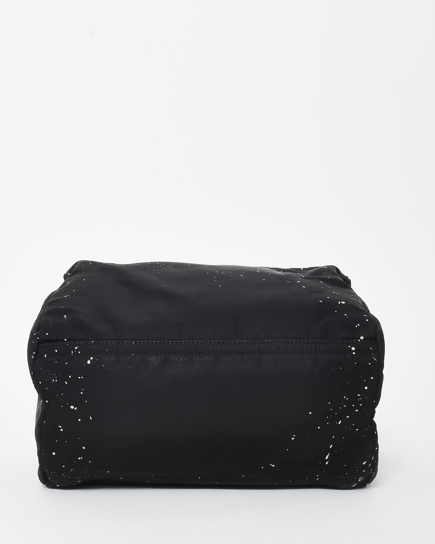 Givenchy Black & White Splatter Logo Nylon Pandora Bag