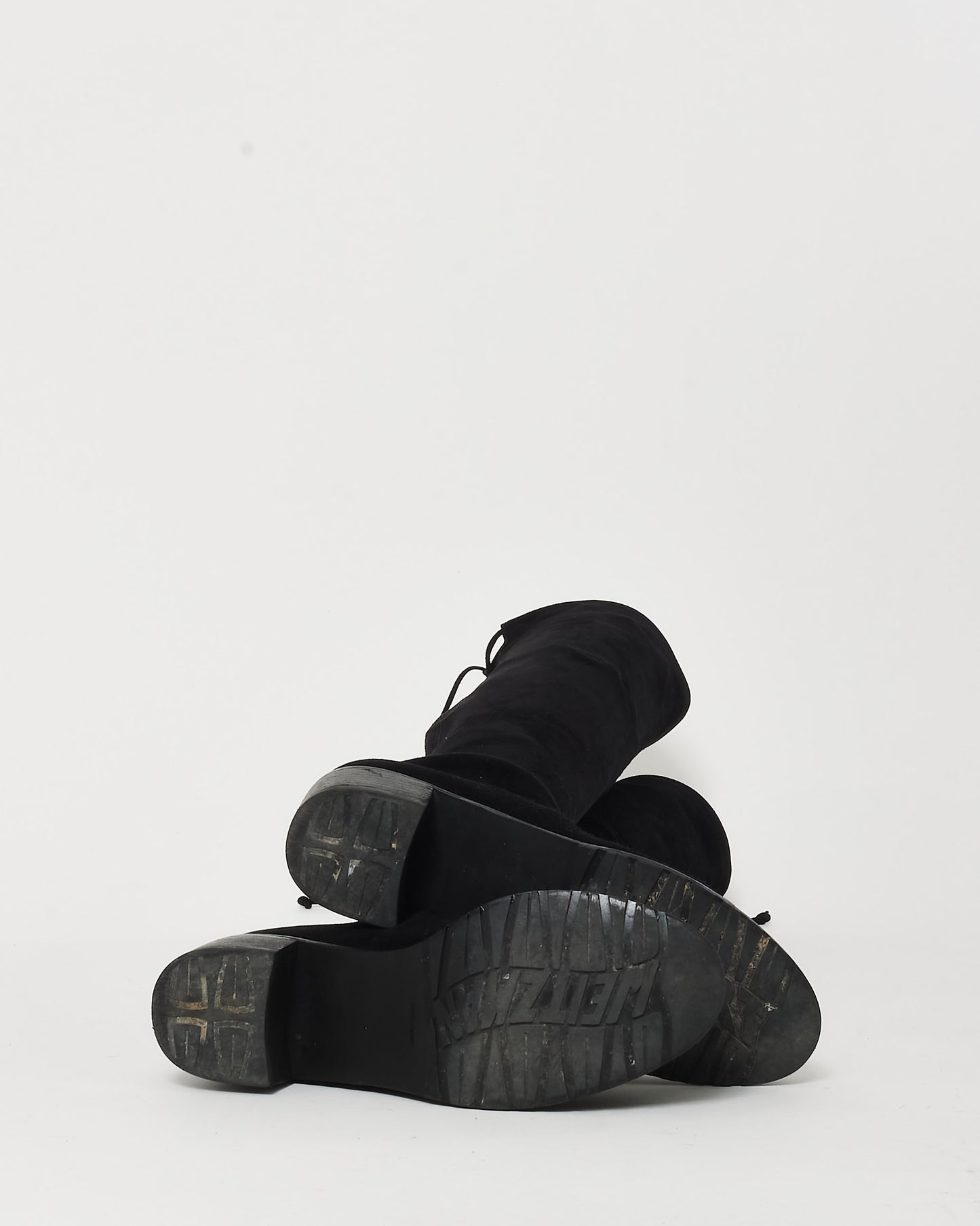 Stuart Weitzman Black Suede OTK Boots - 6.5