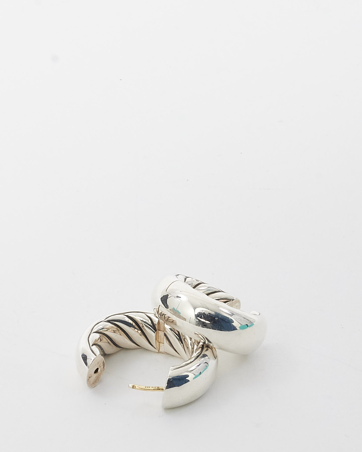 David Yurman Sterling Silver 13.4mm DY Mercer Micro Hoop Earrings