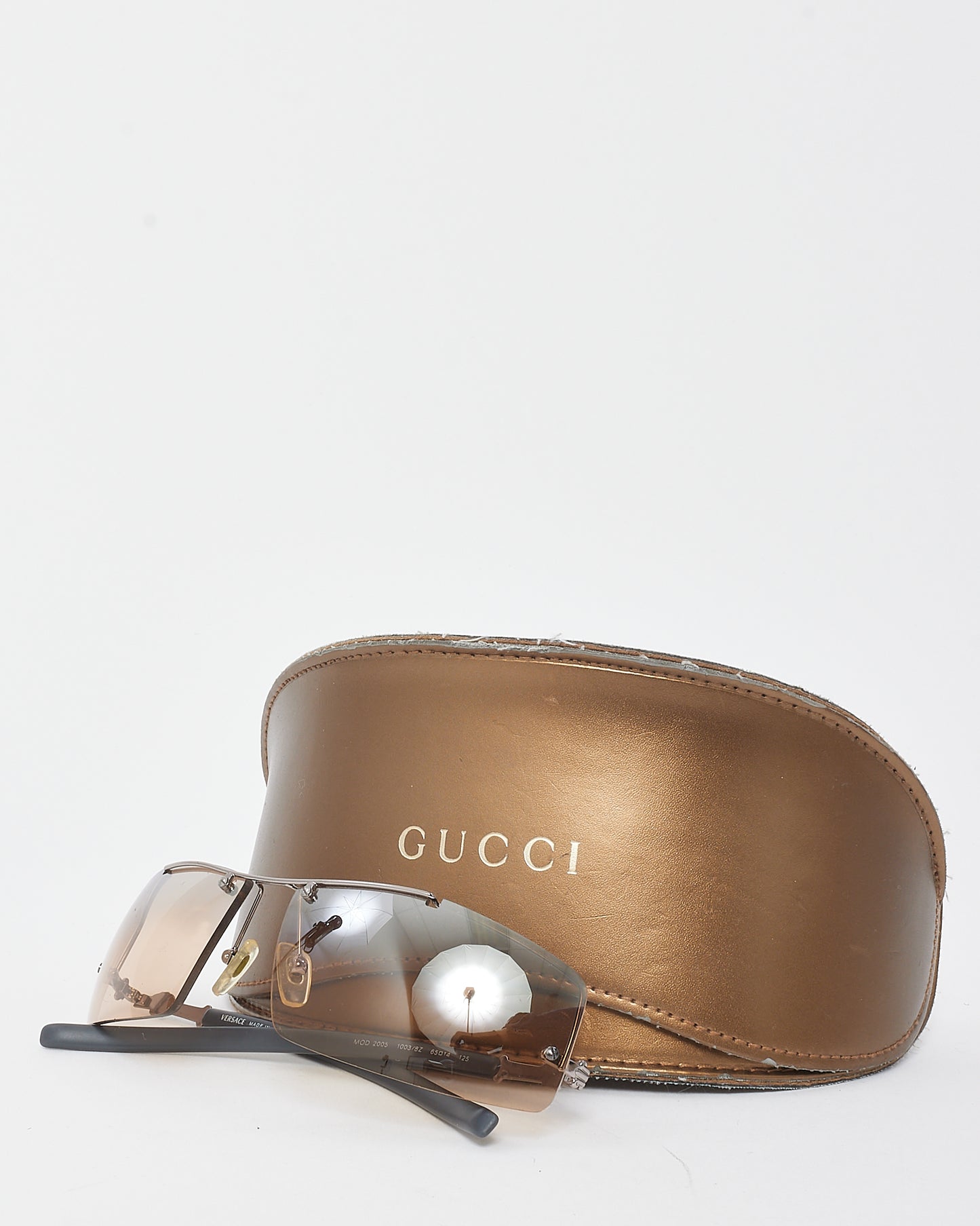 Versace Vintage Black Acetate Square Medusa Head MOD4105 Sunglasses