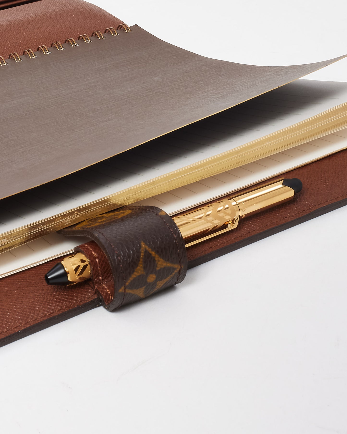 Louis Vuitton Monogram Canvas Large Desk A4 Bloc Agenda/Notebook Cover with Pen