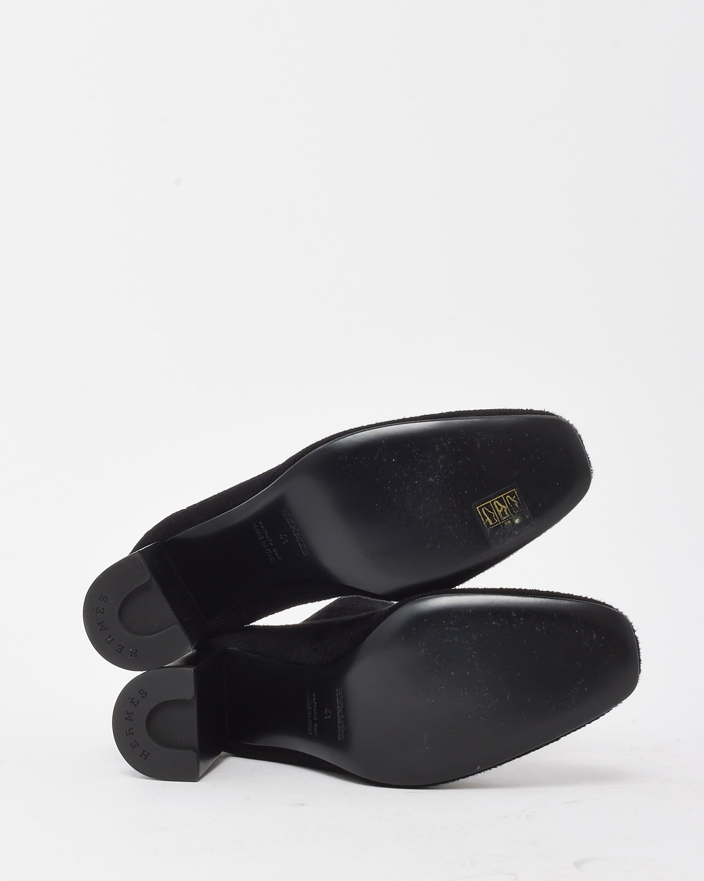 Hermès Black Chenille Knit Fabric Jenna 90 Ankle Boots - 41