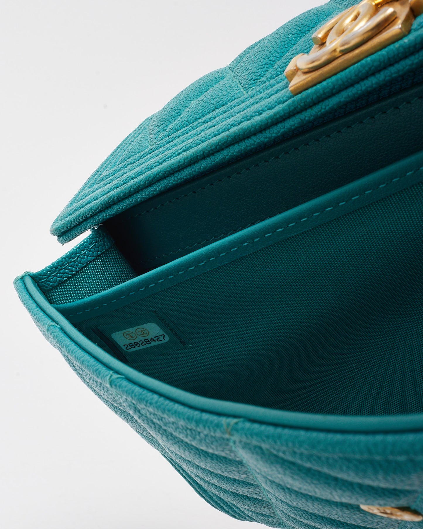 Chanel Blue Caviar Quilted Leather Large Boy Gusset Flap Wallet