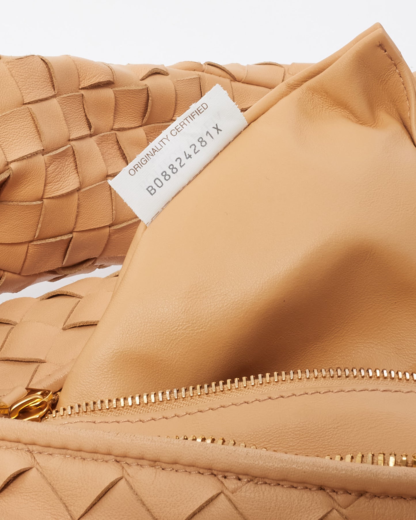 Bottega Veneta Beige Intrecciato Leather Medium Jodie Shoulder Bag