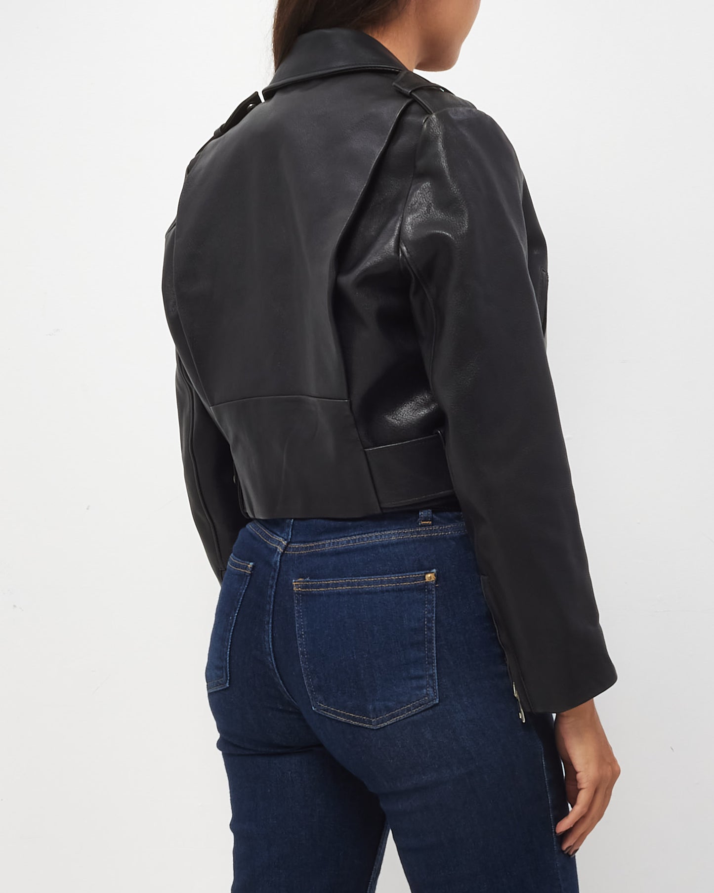 Acne Studios Black Leather Moto Biker Jacket - 38/US 8