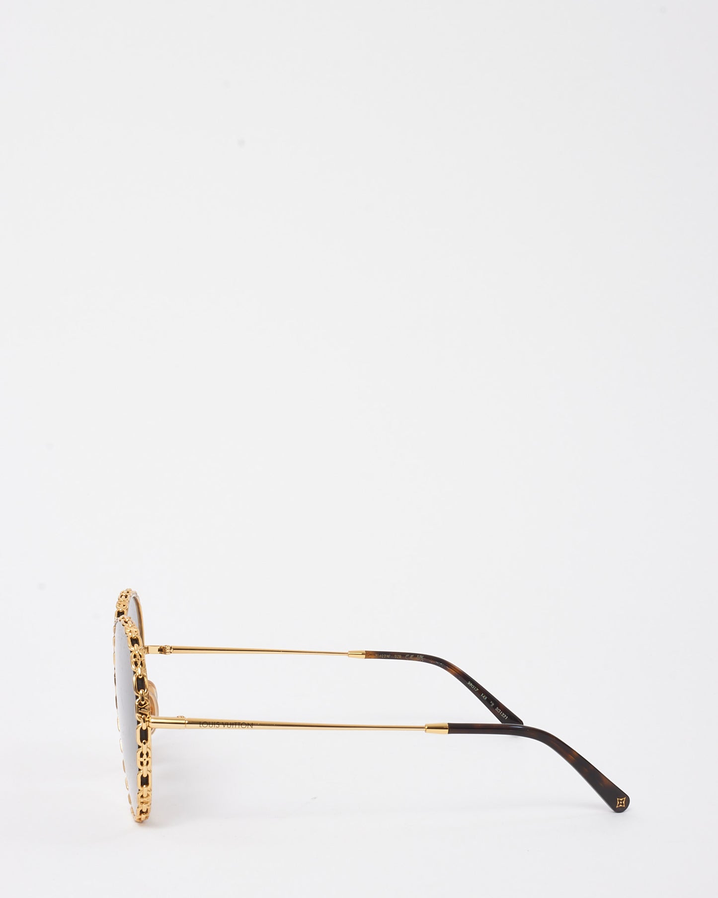 Louis Vuitton Gold LV Chain Ring Round Sunglasses 21622W