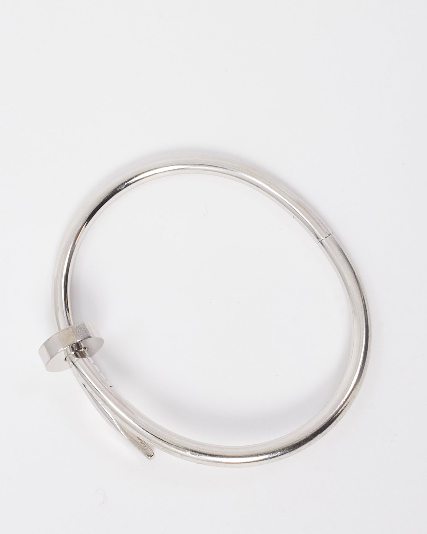 Cartier White Gold Classic Model Juste Un Clou Bracelet - Size 16