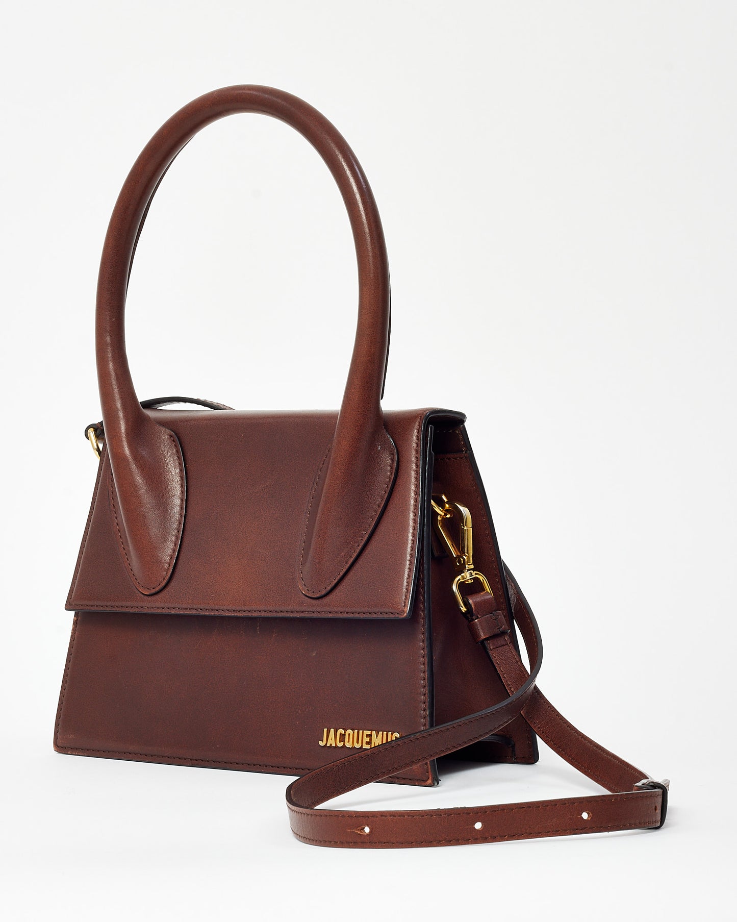 Jacquemus Brown Leather "Le Grand Chiquito" Bag w/ Strap