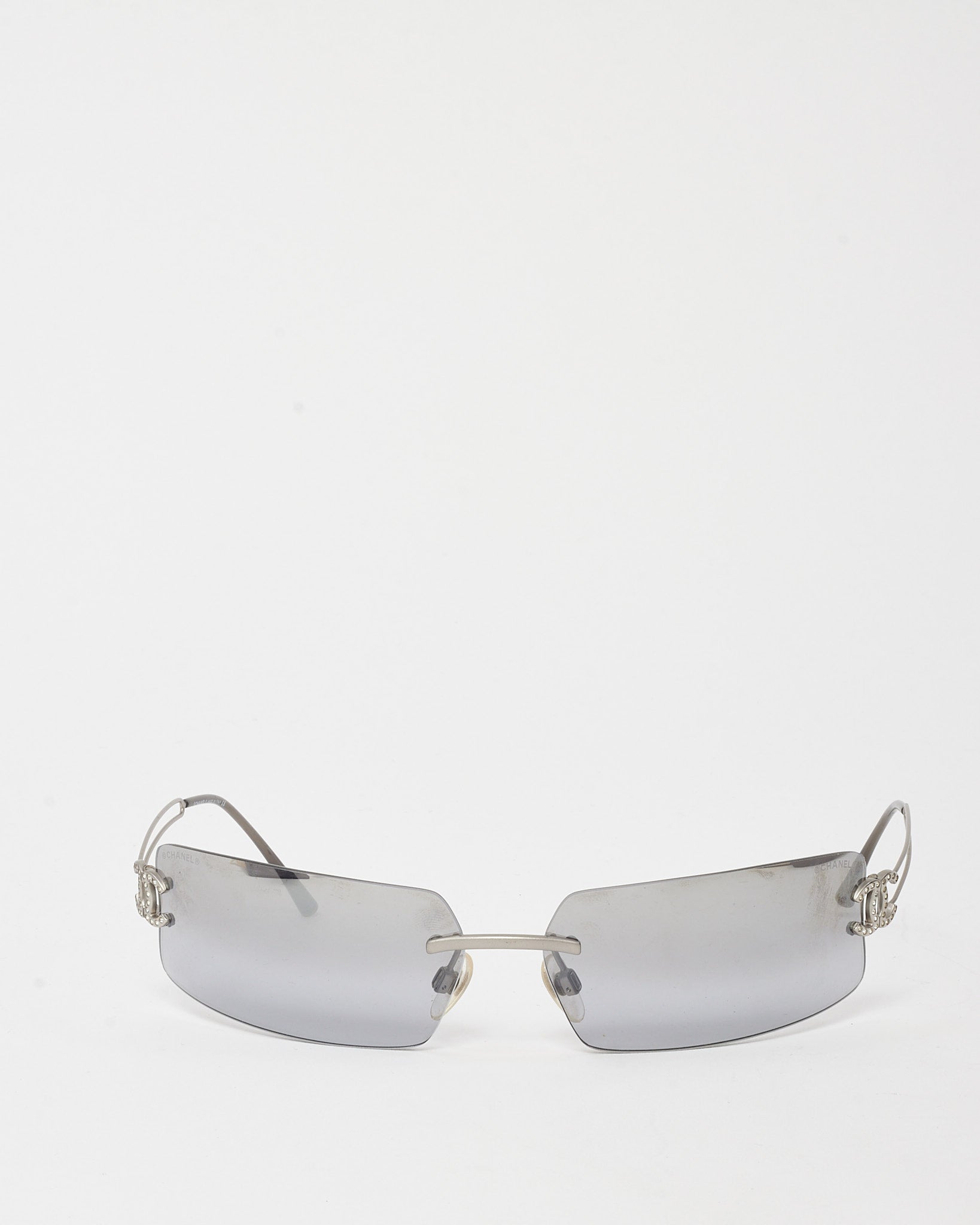 Vintage Authentic CHANEL Silver Rimless Glasses Chanel Rimless Sunglasses in Silver – Nitryl main image 4