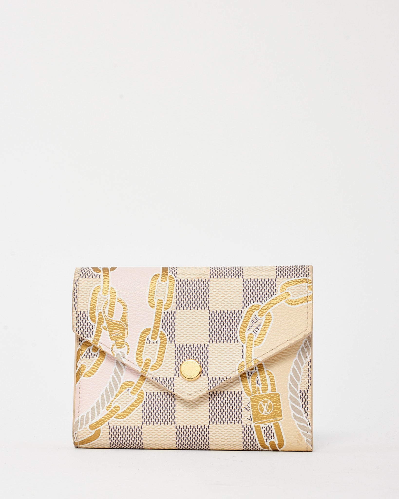 Buy Louis Vuitton White Damier Azur Chain Indiana Printed