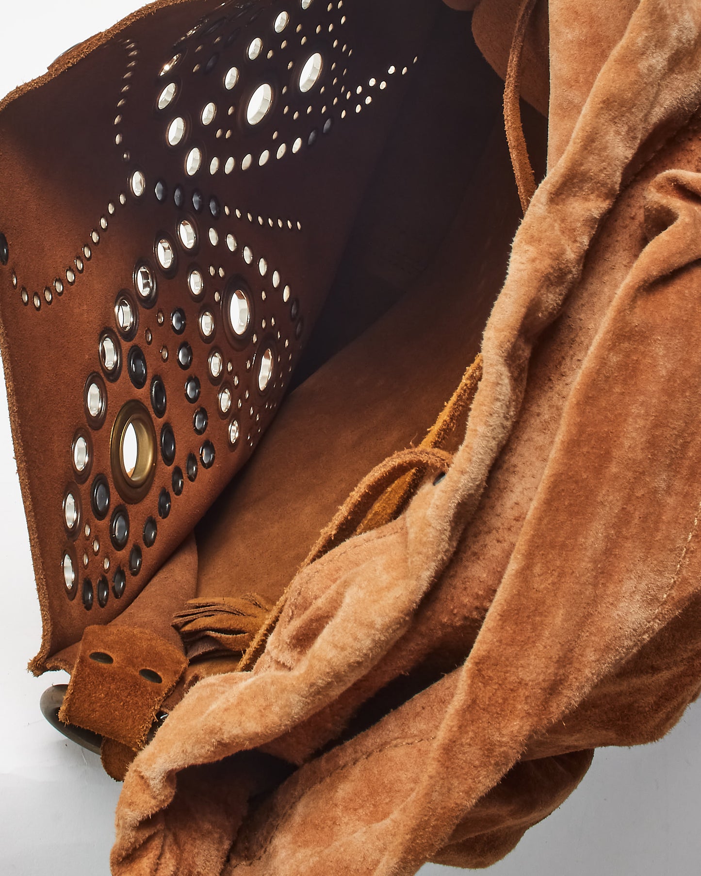 Dolce & Gabbana Vintage Brown Suede Butterfly Tote Bag