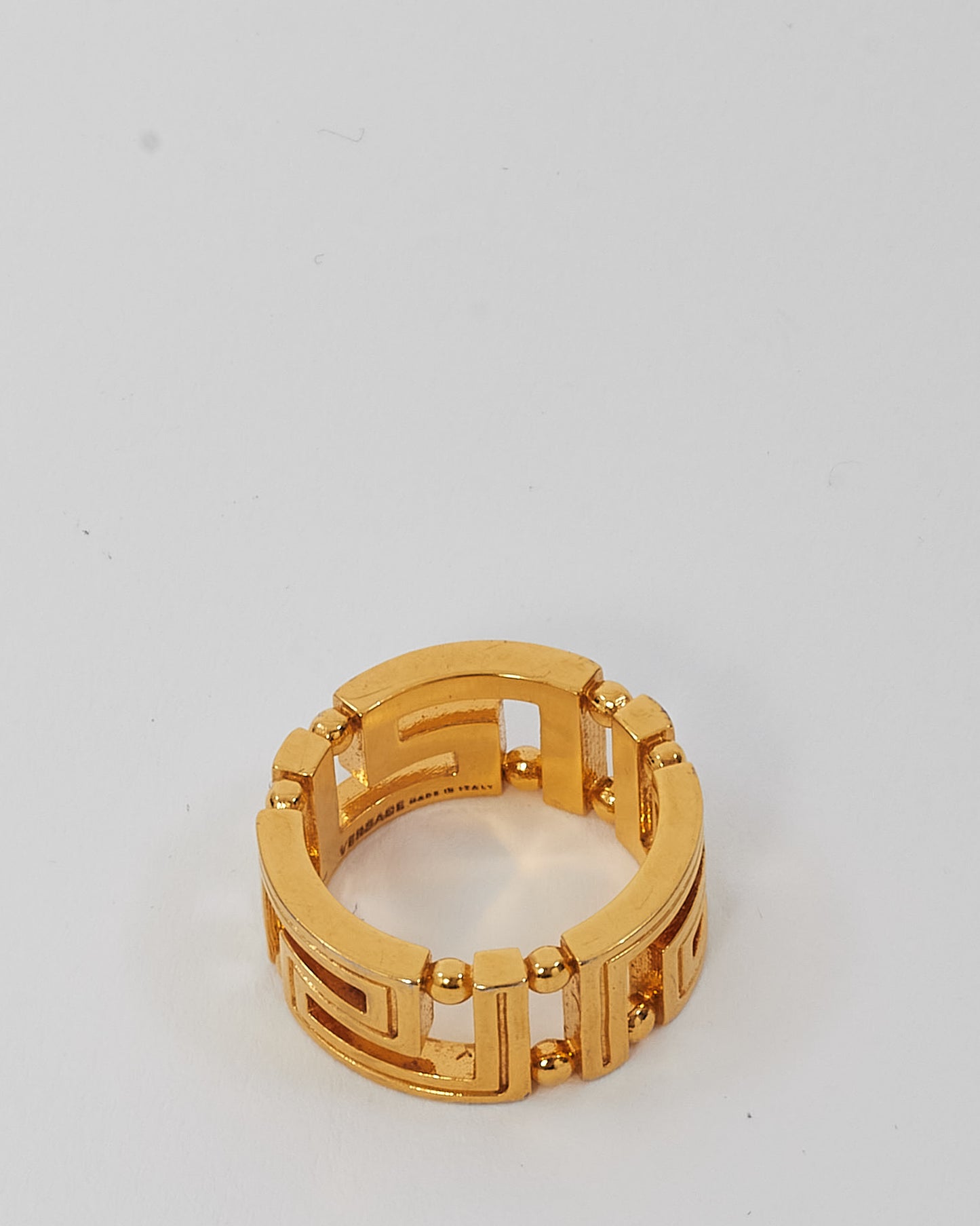 Versace Gold Versace Logo Ring - 4.5