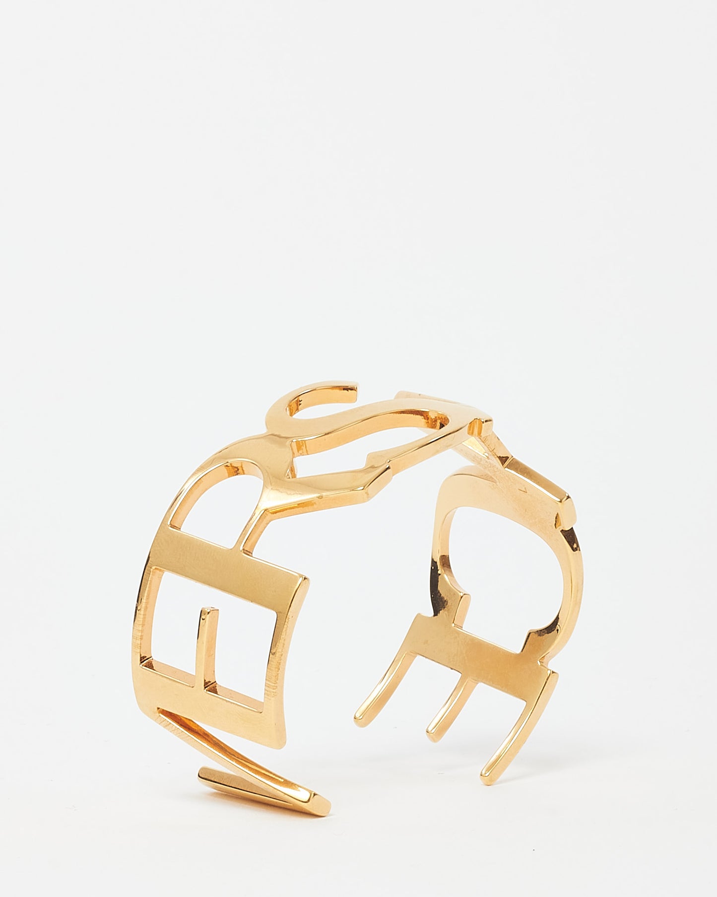 Versace Gold Versace Logo Cuff Bracelet - M/L
