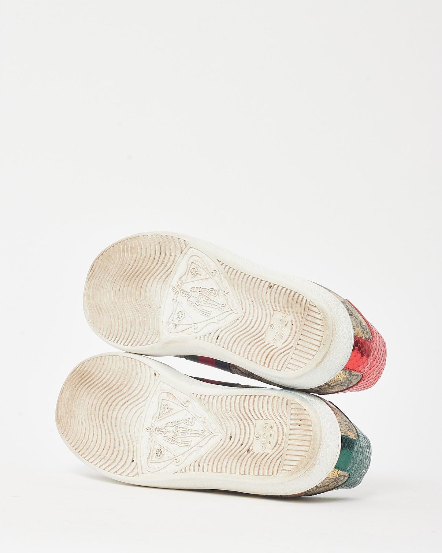 Gucci Beige and Ebony GG Monogram Supreme Coated Canvas Bee Ace Sneakers - 38