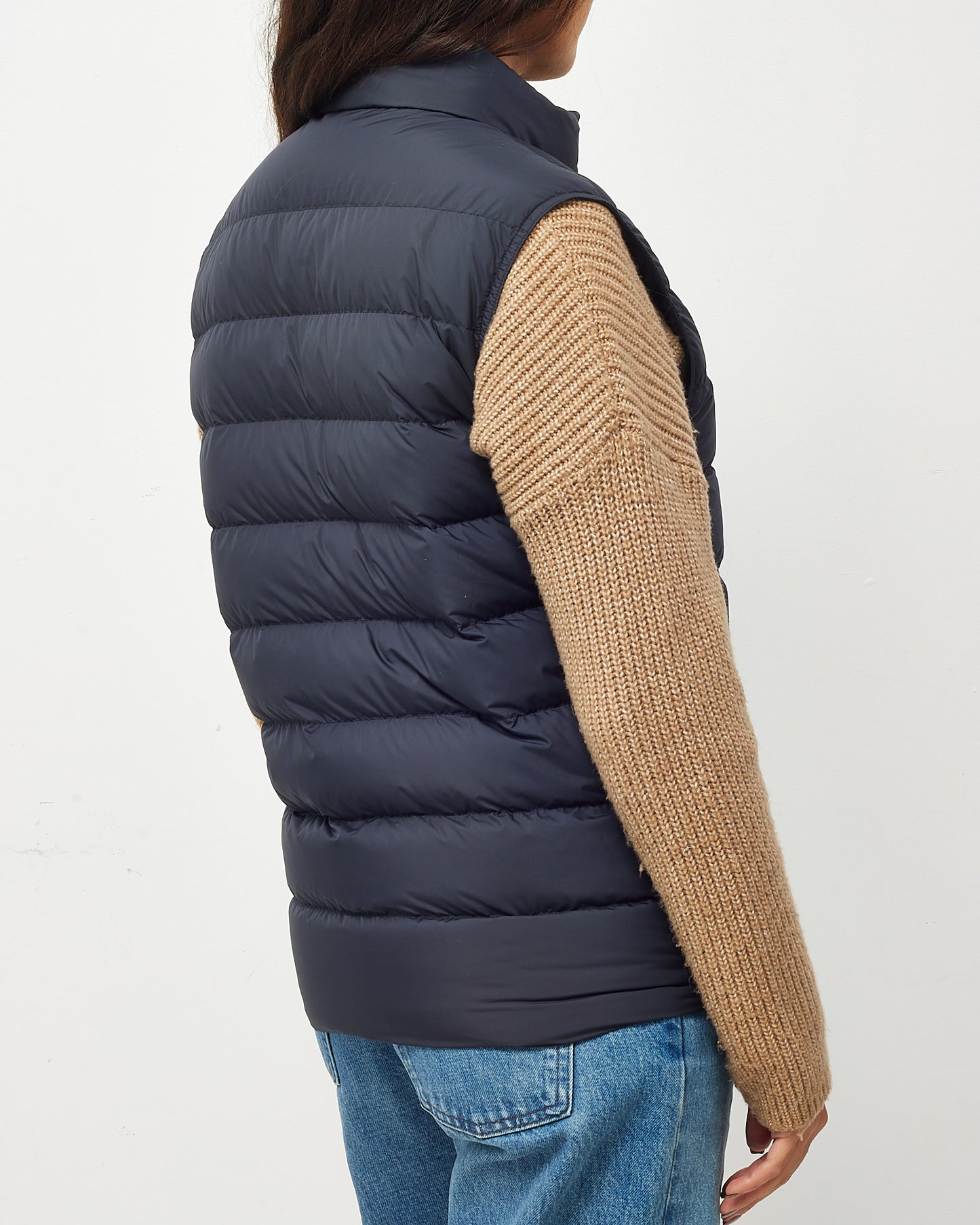 Moncler Men's Navy Blue Nylon Puffer Treompan Down Vest - 1