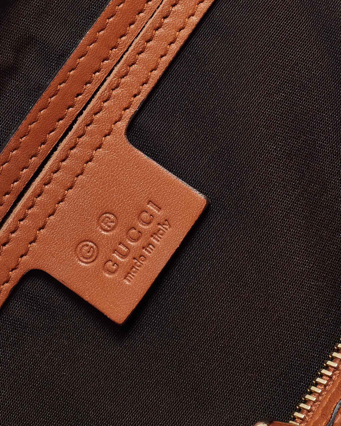 Gucci Orange Tan Signature GG Monogram Leather Medium Joy Boston Bag