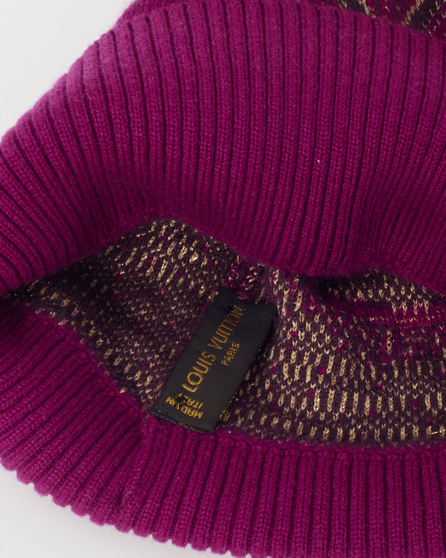 Louis Vuitton Purple Cashmere Blend Monogram Beanie Hat