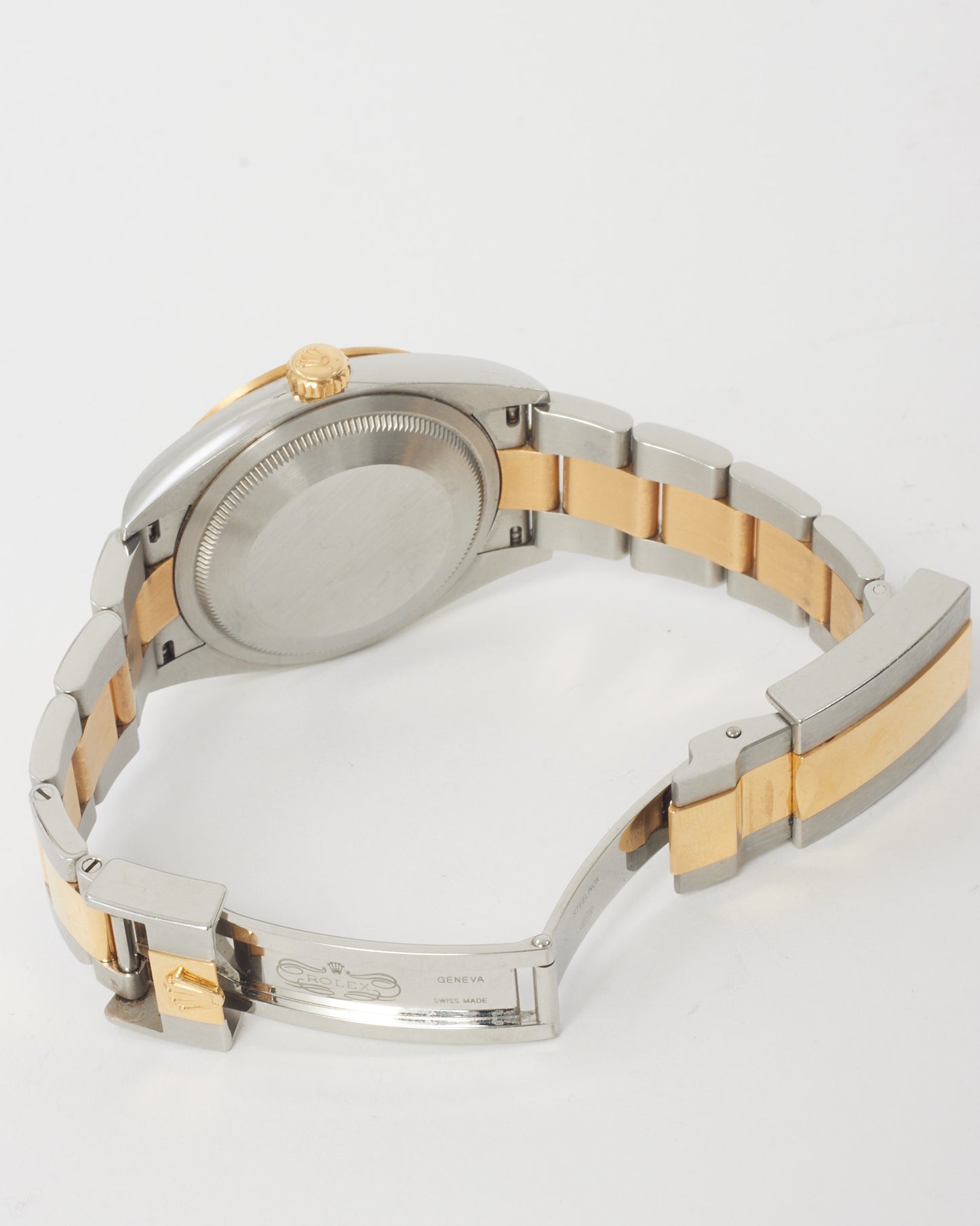 Rolex Silver Oyster and Yellow Gold Black Dial Explorer 36mm Watch