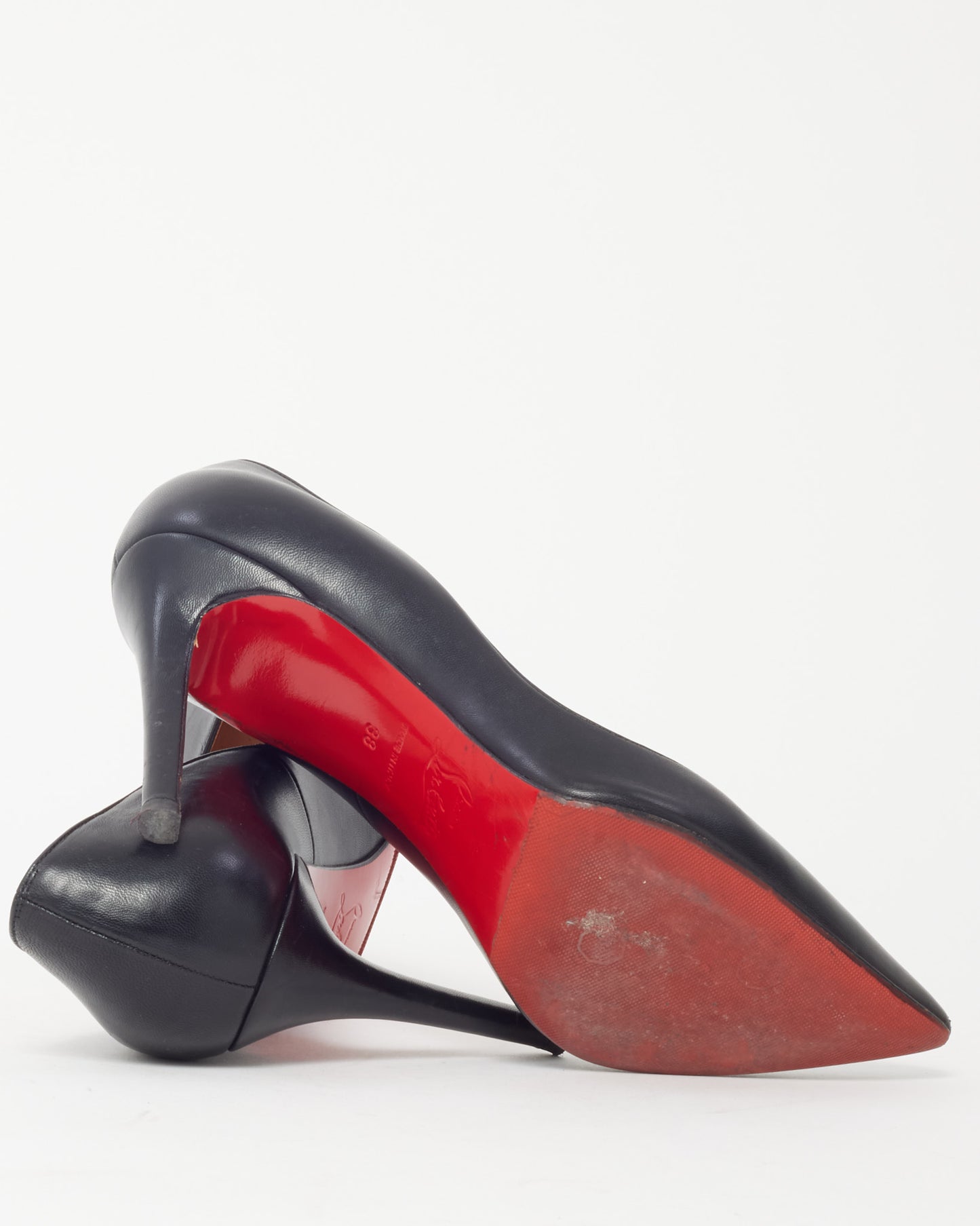 Christian Louboutin Black Leather Pigalle Follies 100mm Pumps - 38