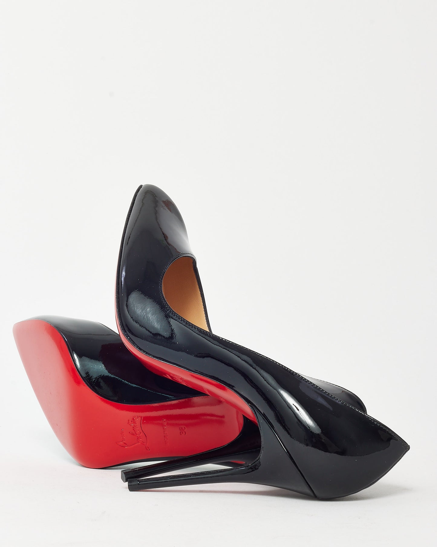 Christian Louboutin Black Patent Leather Corneille 100mm Pumps - 38