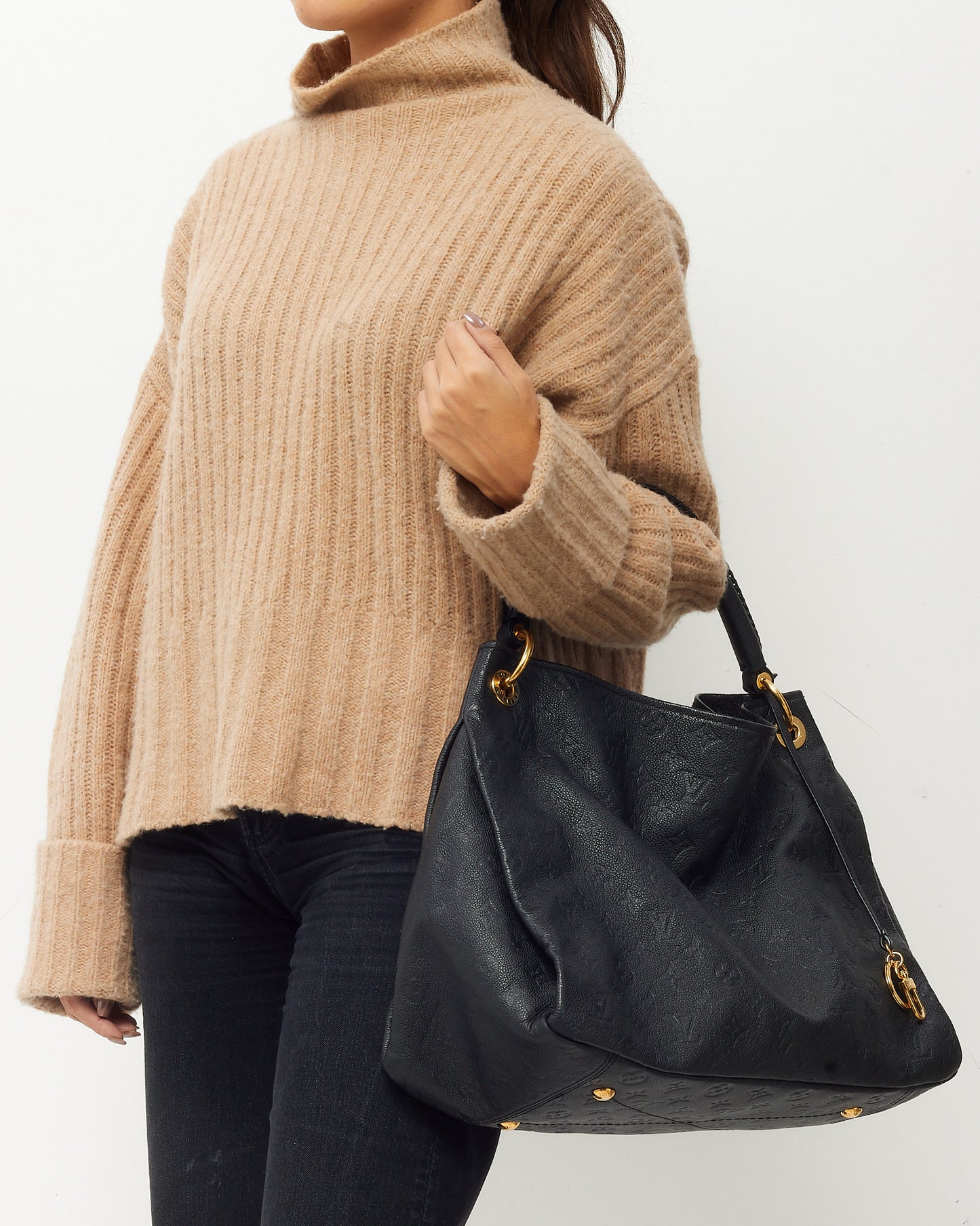 Louis Vuitton Black Monogram Empreinte Leather Artsy MM Shoulder Bag