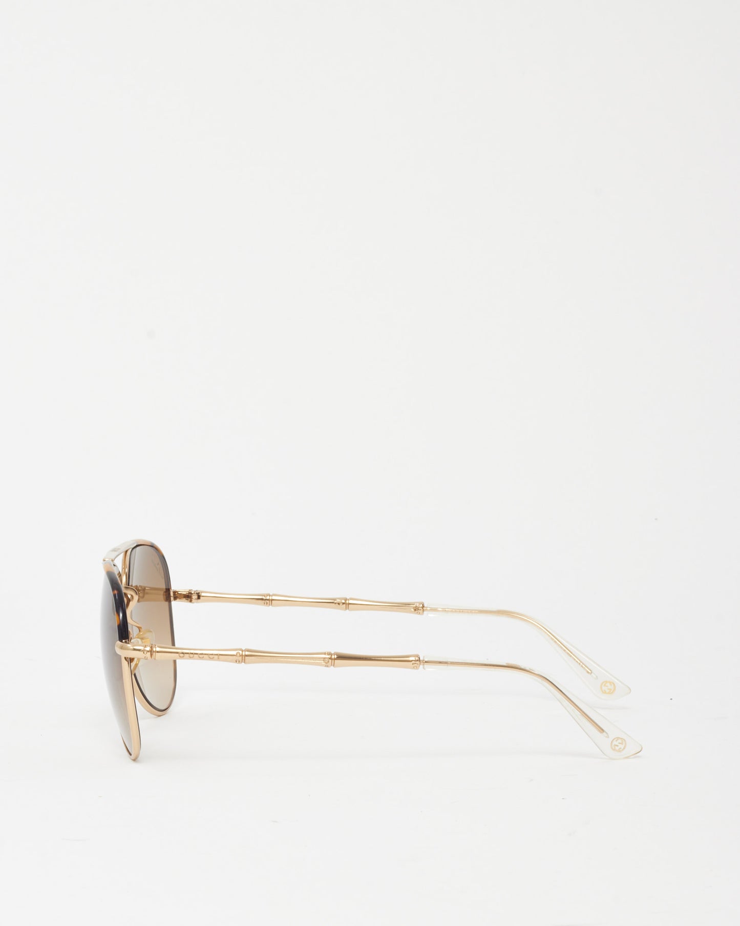 Gucci Gold Metal GG 4276/S Bamboo Aviator Sunglasses