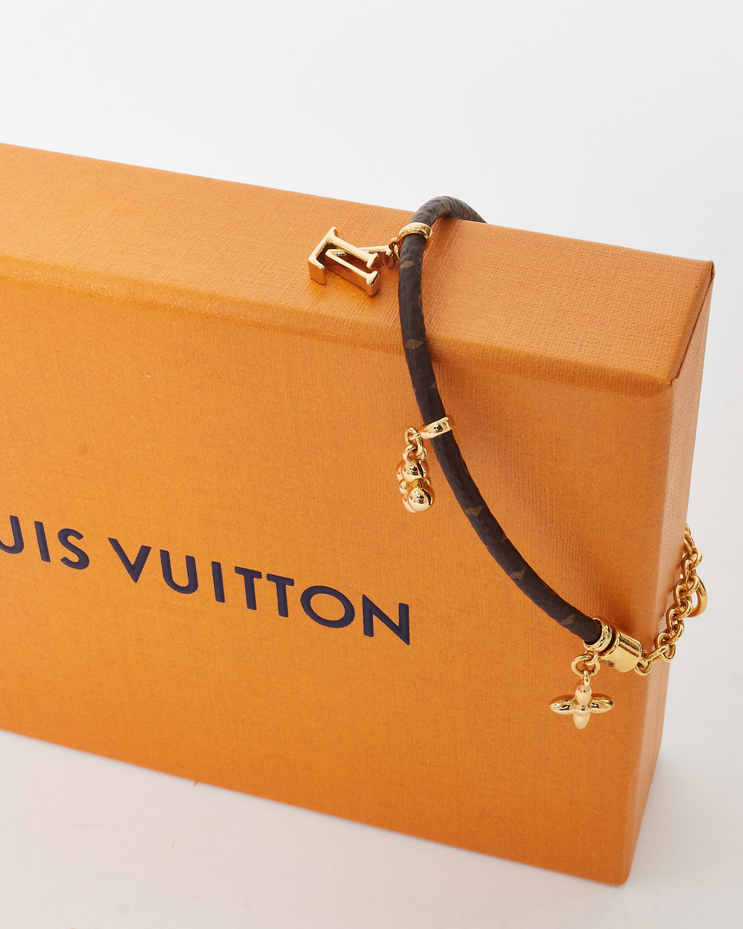 Louis Vuitton Monogram Canvas Gold LV Blooming Charm Bracelet