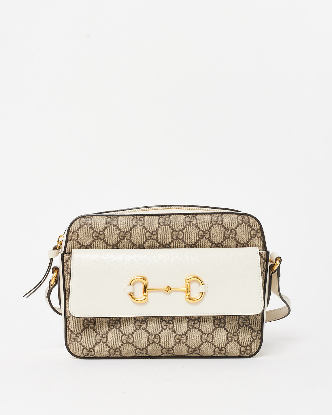 Buy Gucci Monogram Coated Canvas Cream Leather 1955 Horsebit