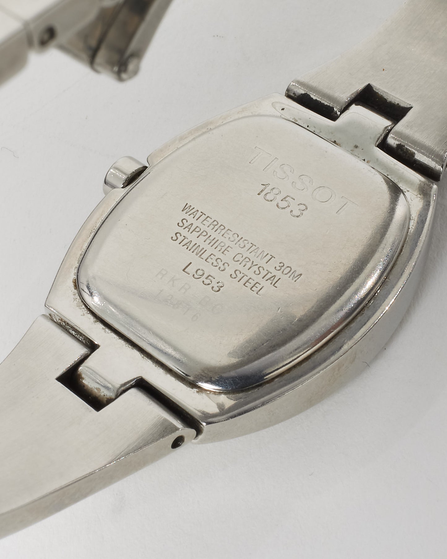 Tissot Silver Black & Diamond T-Tonneau Watch