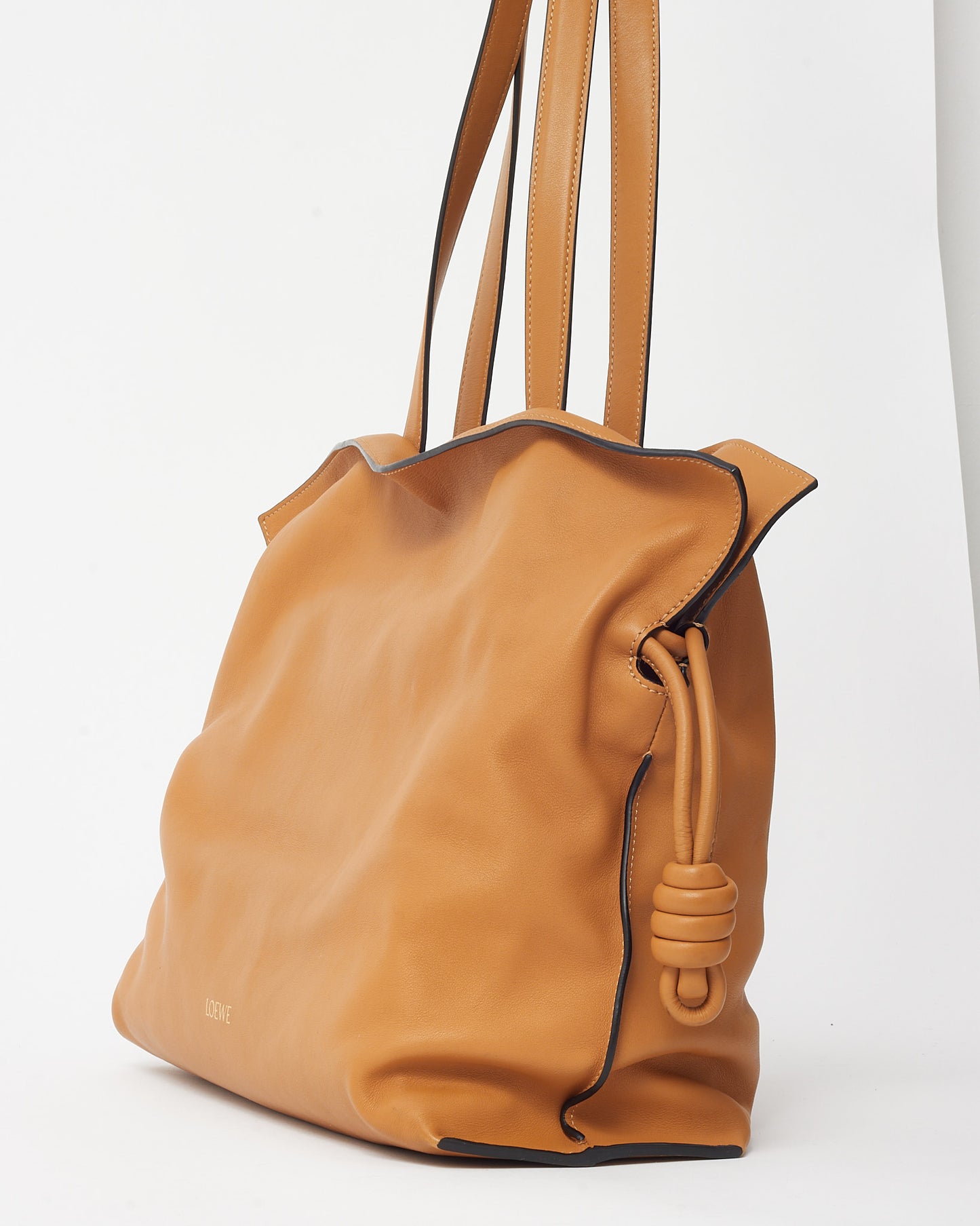 Loewe Tan "Warm Desert" Calfskin Leather Large Flamenco Clutch Shoulder Bag