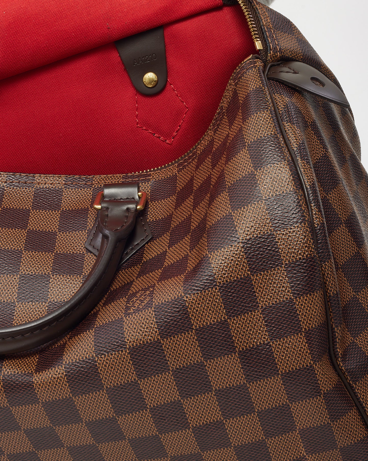 Louis Vuitton Damier Ebene Coated Canvas Speedy 35 Bag