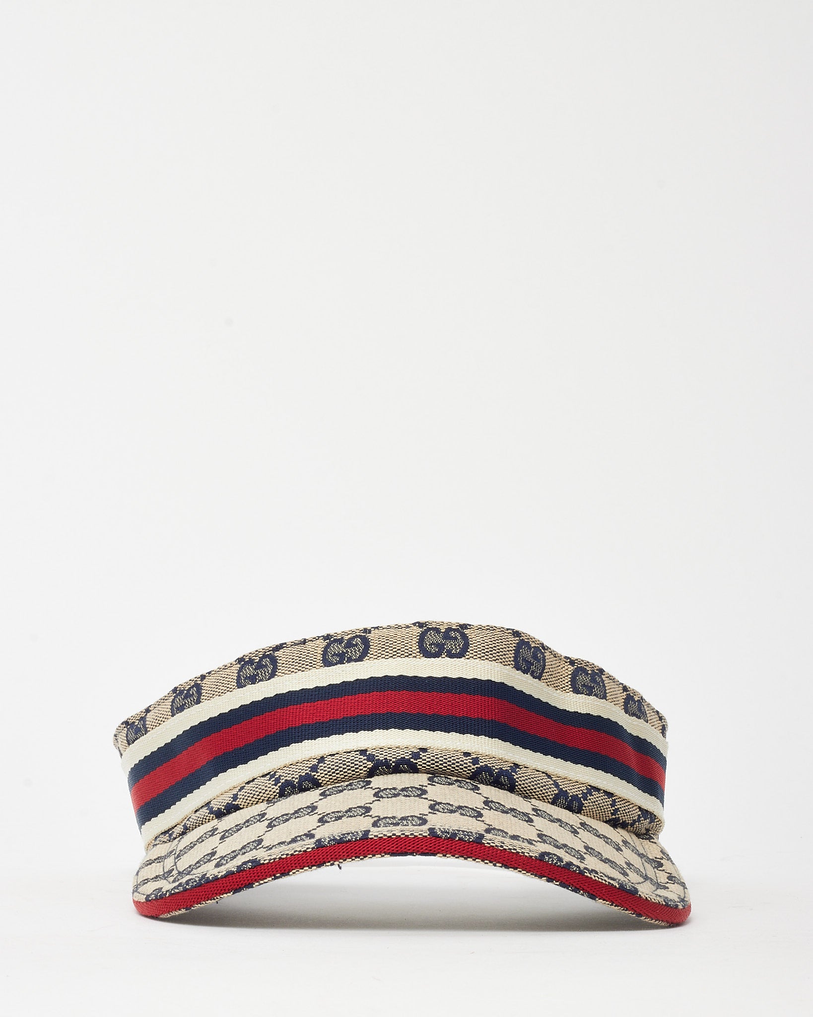 Buy Gucci Beige and Navy GG Monogram Canvas Red and Navy Web 