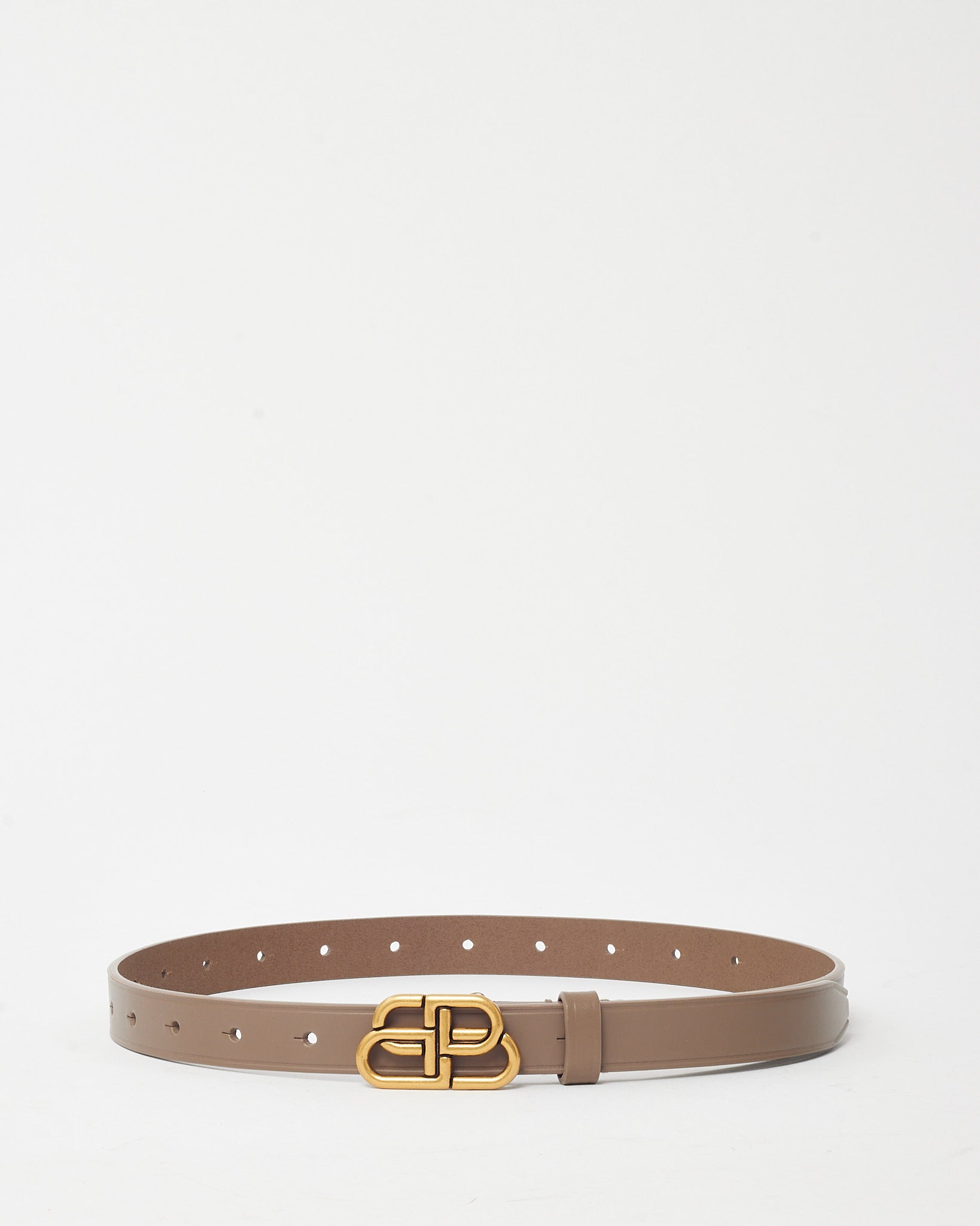 Buy Balenciaga Beige Smooth Leather Thin BB Belt - 70 