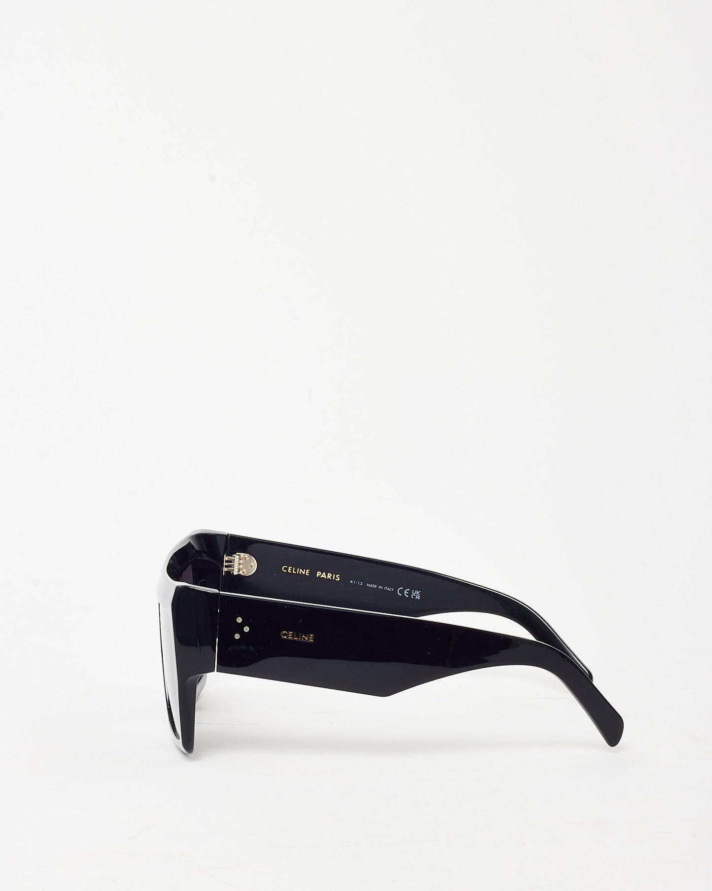 Celine Black Acetate CL400921 Oversized Flat Top Sunglasses
