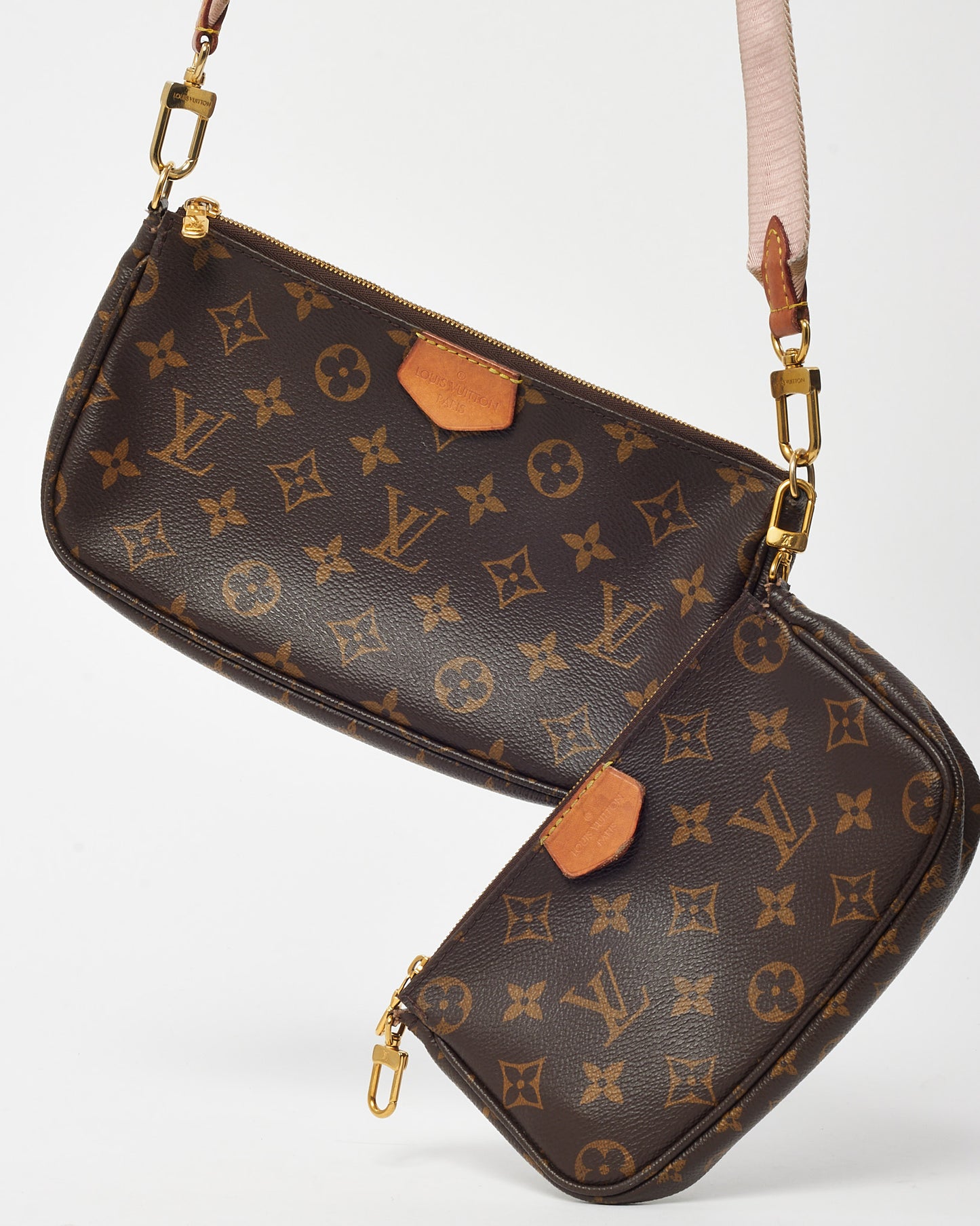 Louis Vuitton Monogram Coated Canvas Pink Multi Pochette Accessoires Crossbody Bag