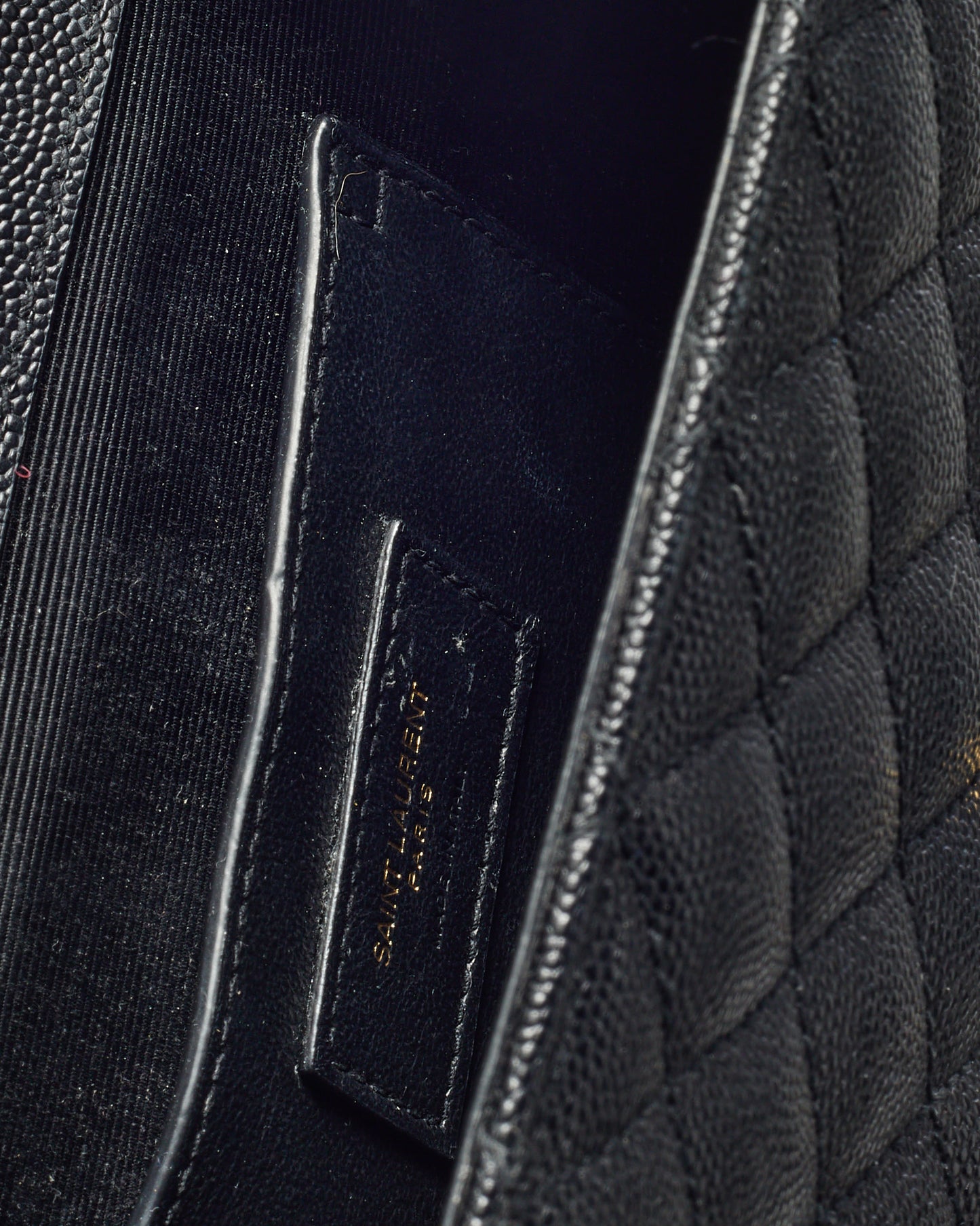 Saint Laurent Black Quilted Grain de Poudre YSL Small Envelope Bag GHW