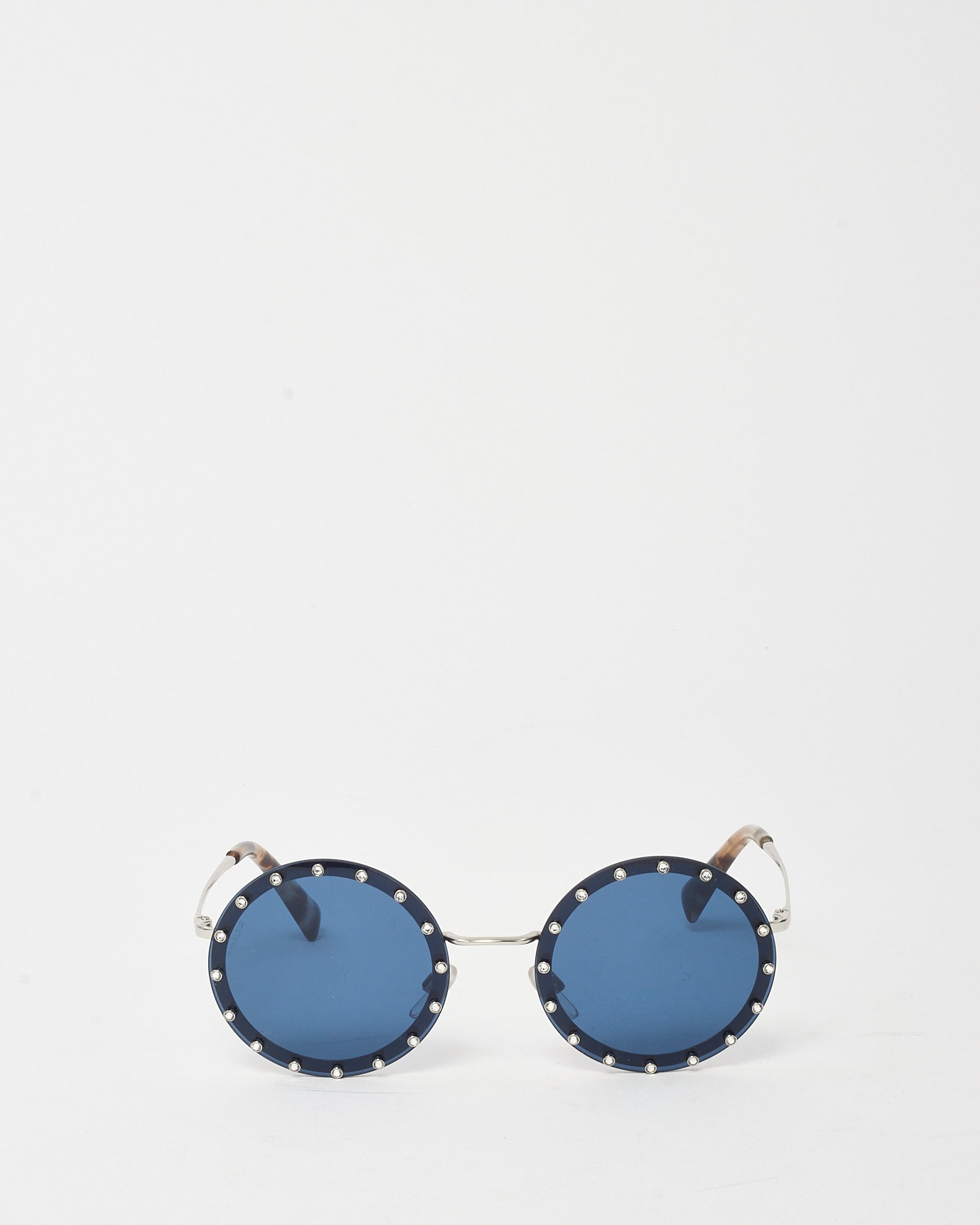Buy Valentino Black/Blue Lens Rhinestone Crystal Embellished 