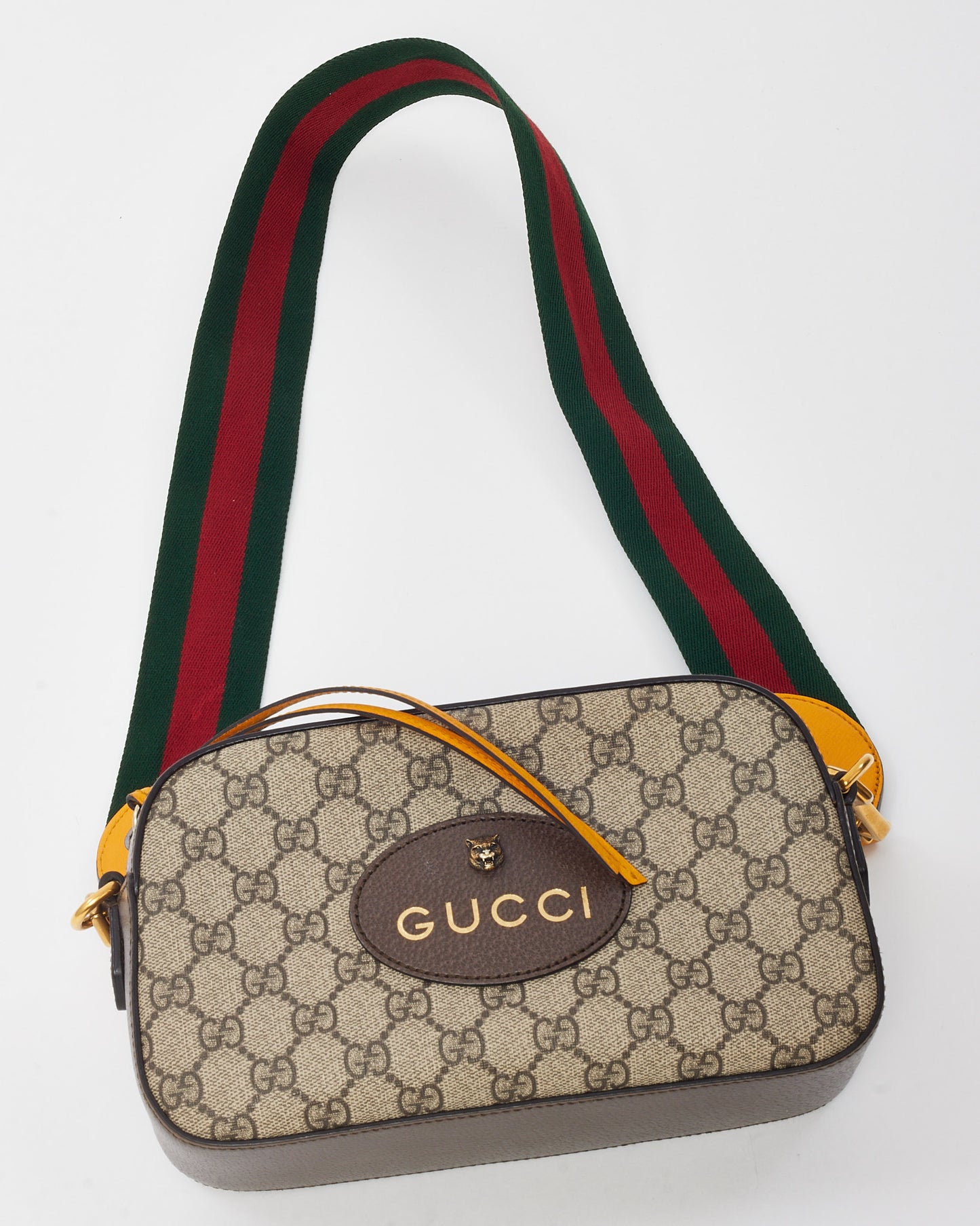 Gucci Beige and Brown GG Supreme Monogram Canvas Neo Vintage Web Camera Bag